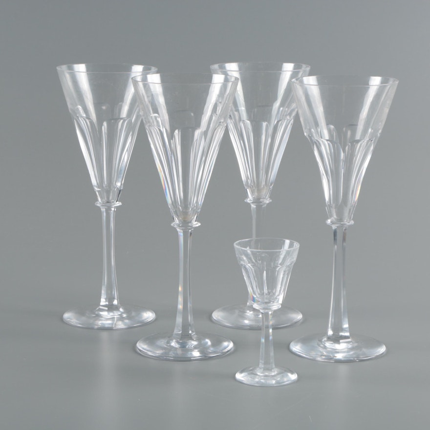 Cut Crystal Wine Glasses and Cordial Glass