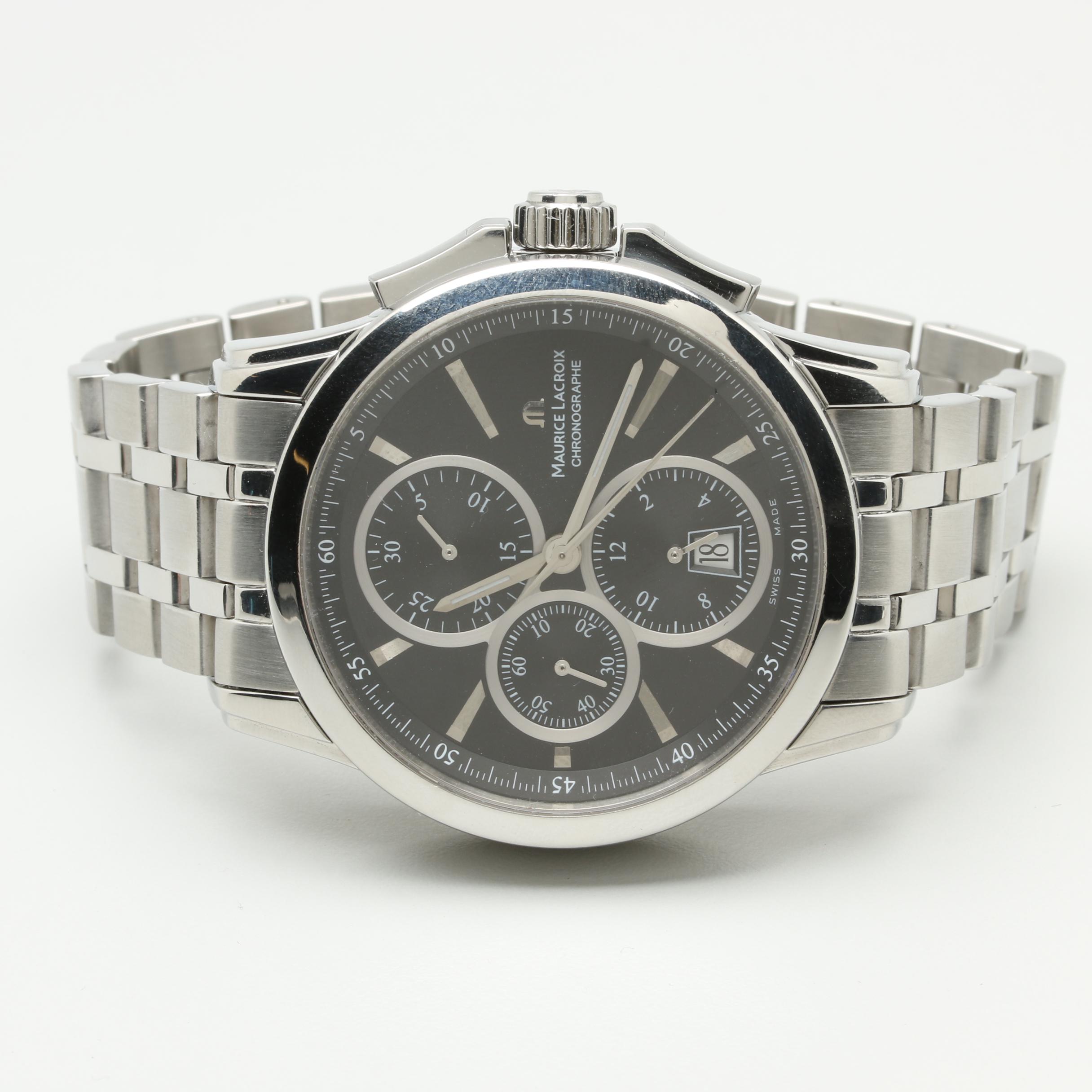 Maurice Lacroix Stainless Steel Chronograph Watch