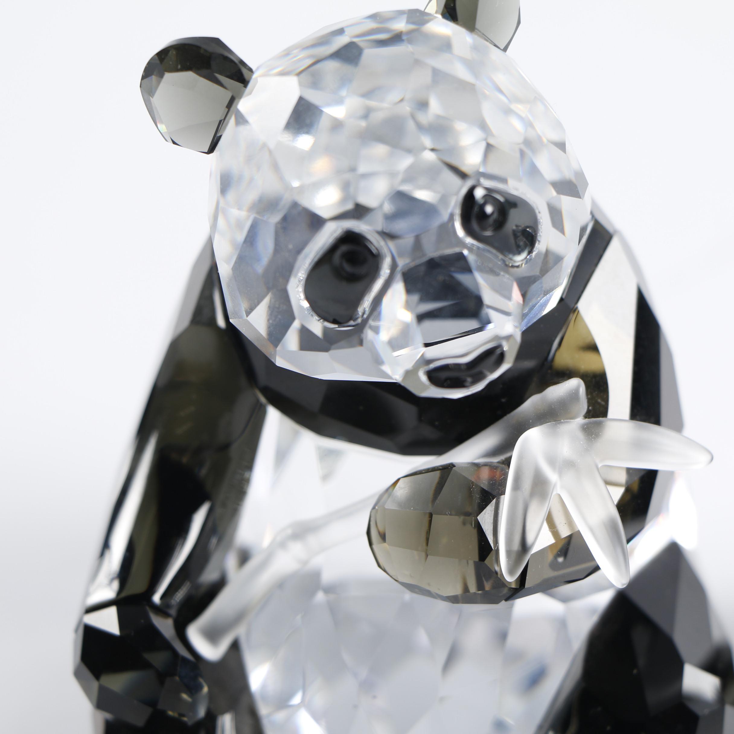 2008 Swarovski Crystal "Panda Mother with Baby" Figurines
