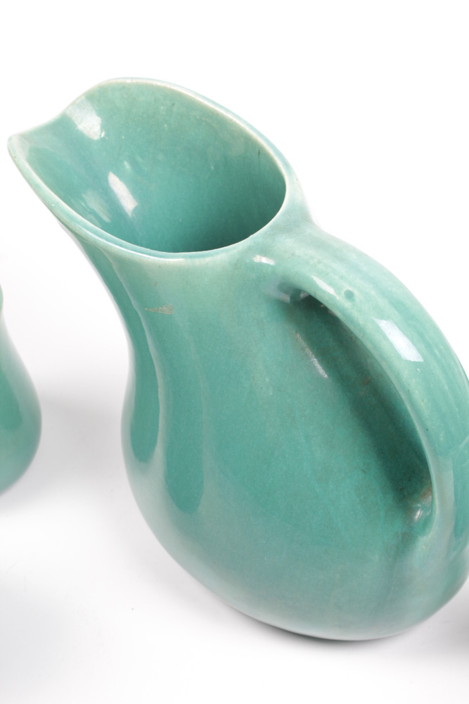 Muncie Pottery Arts & Crafts Style Green Juice Set