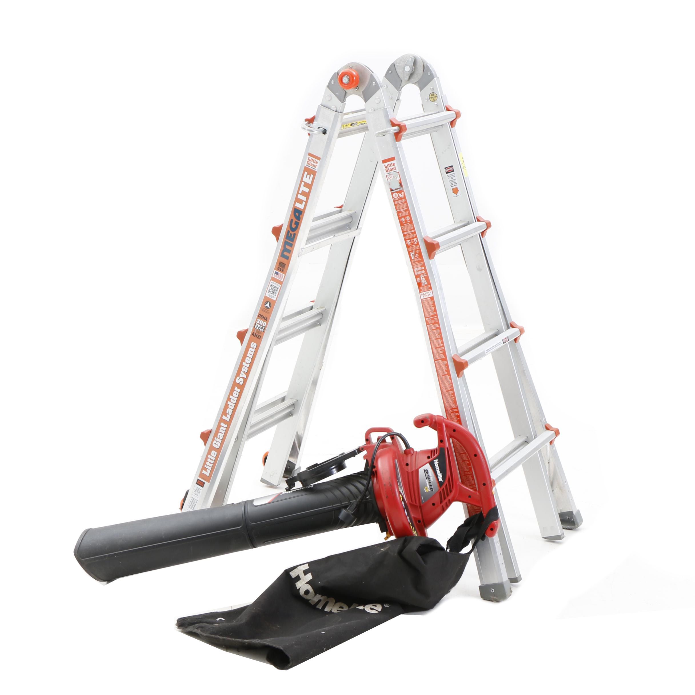 Homelite 2-Speed Blower Vac and Megalite Ladder