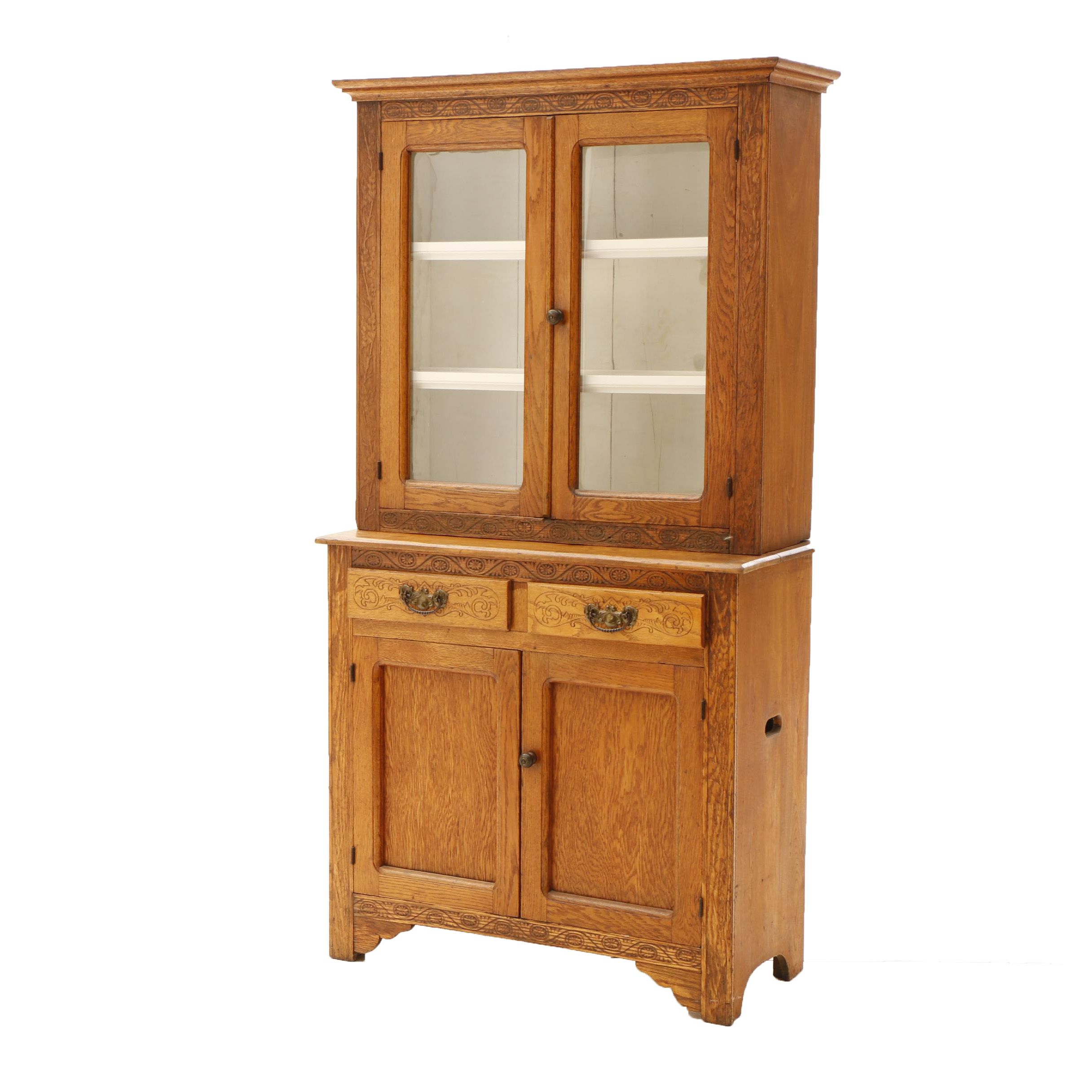 Vintage Oak China Cabinet