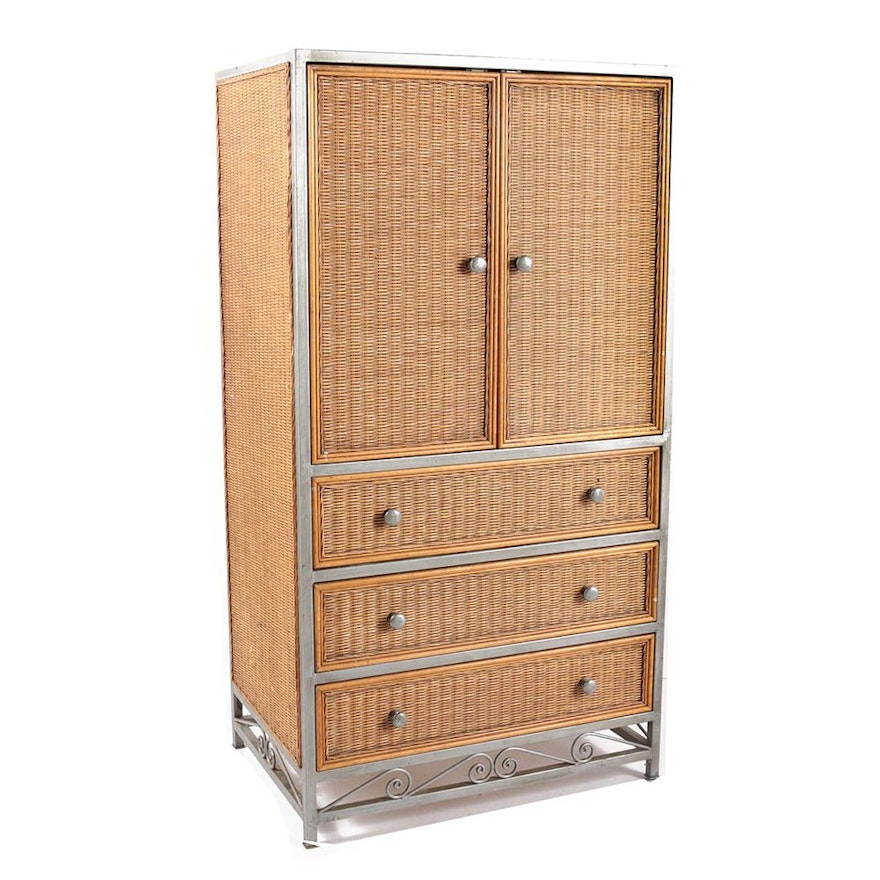 Woven Wicker Panel Entertainment Armoire by Pier 1 Imports