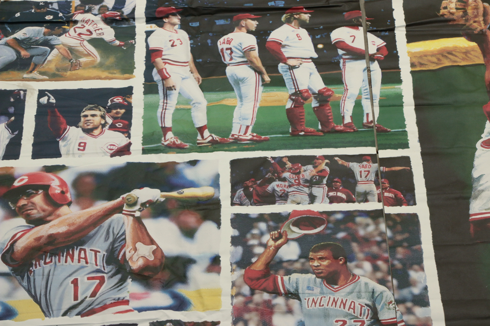 Two "1990" Wall Banners From The Cincinnati Reds Hall of Fame COA