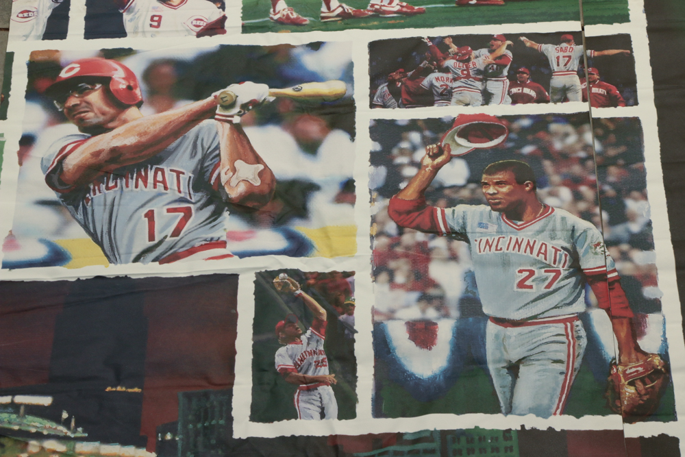 Two "1990" Wall Banners From The Cincinnati Reds Hall of Fame COA