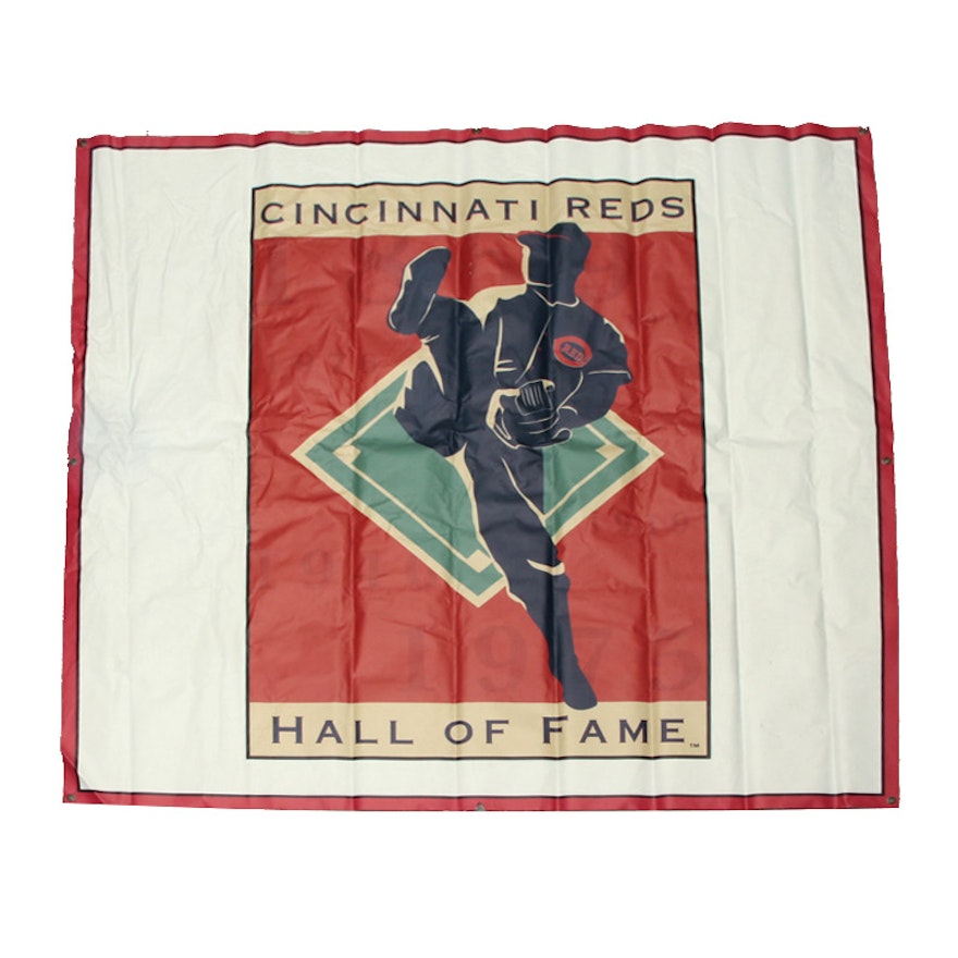 Cincinnati Reds Hall of Fame Logo Banner COA