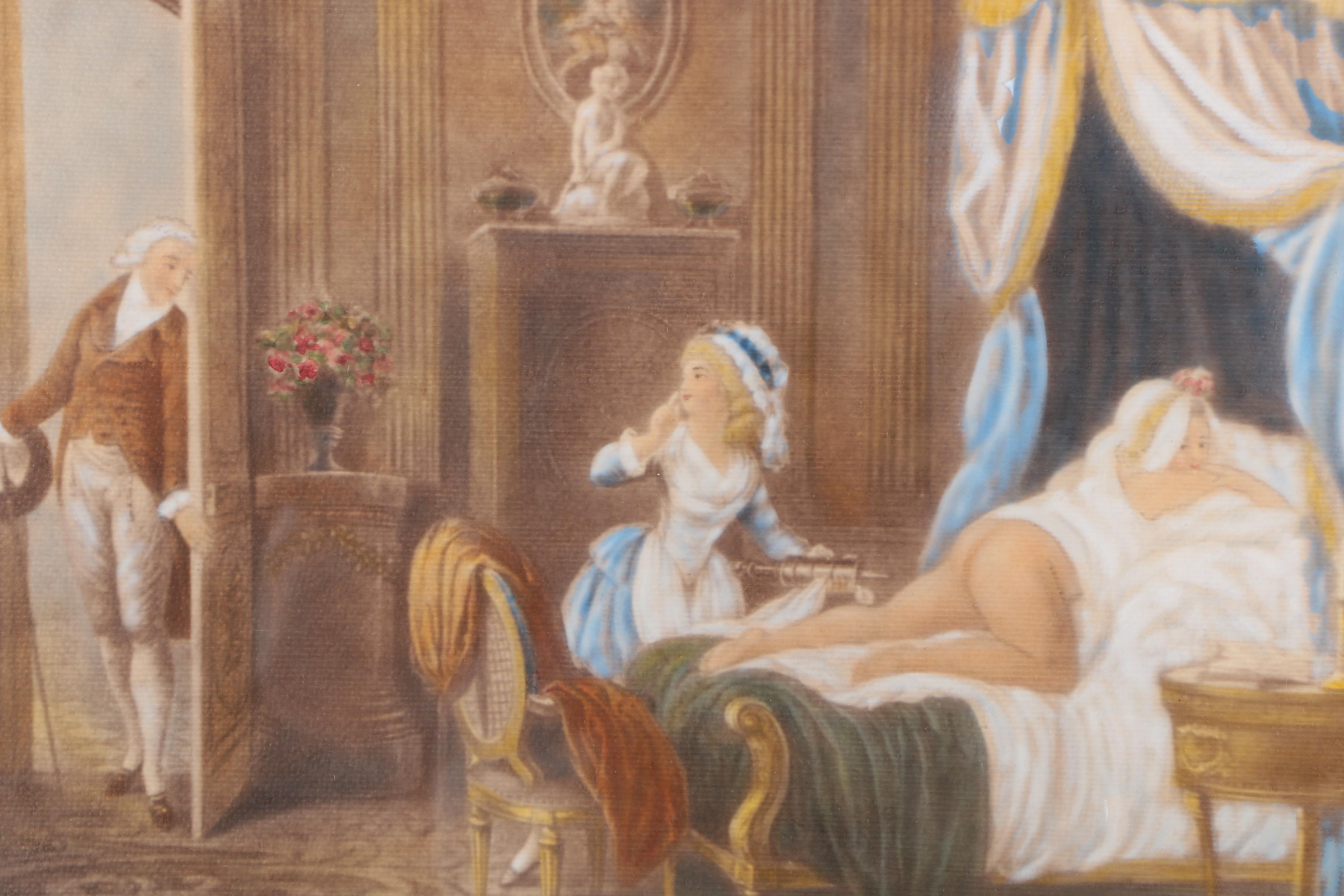 Embellished Reproduction Print After Chaponnier "La Soubrette Officieuse"