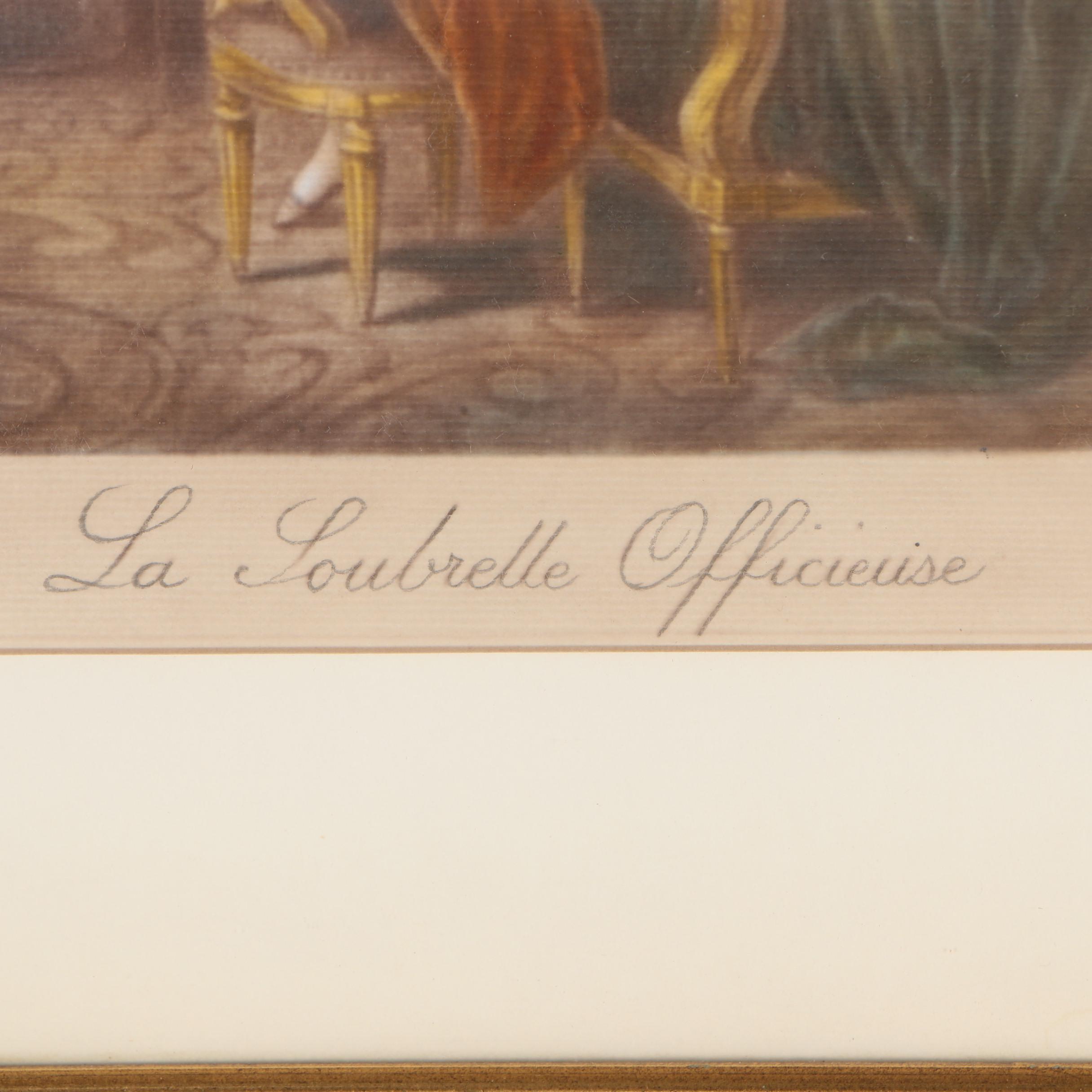 Embellished Reproduction Print After Chaponnier "La Soubrette Officieuse"