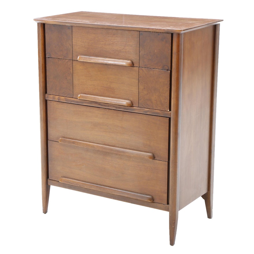 Mid Century Modern Walnut Chest of Drawers by Stanley