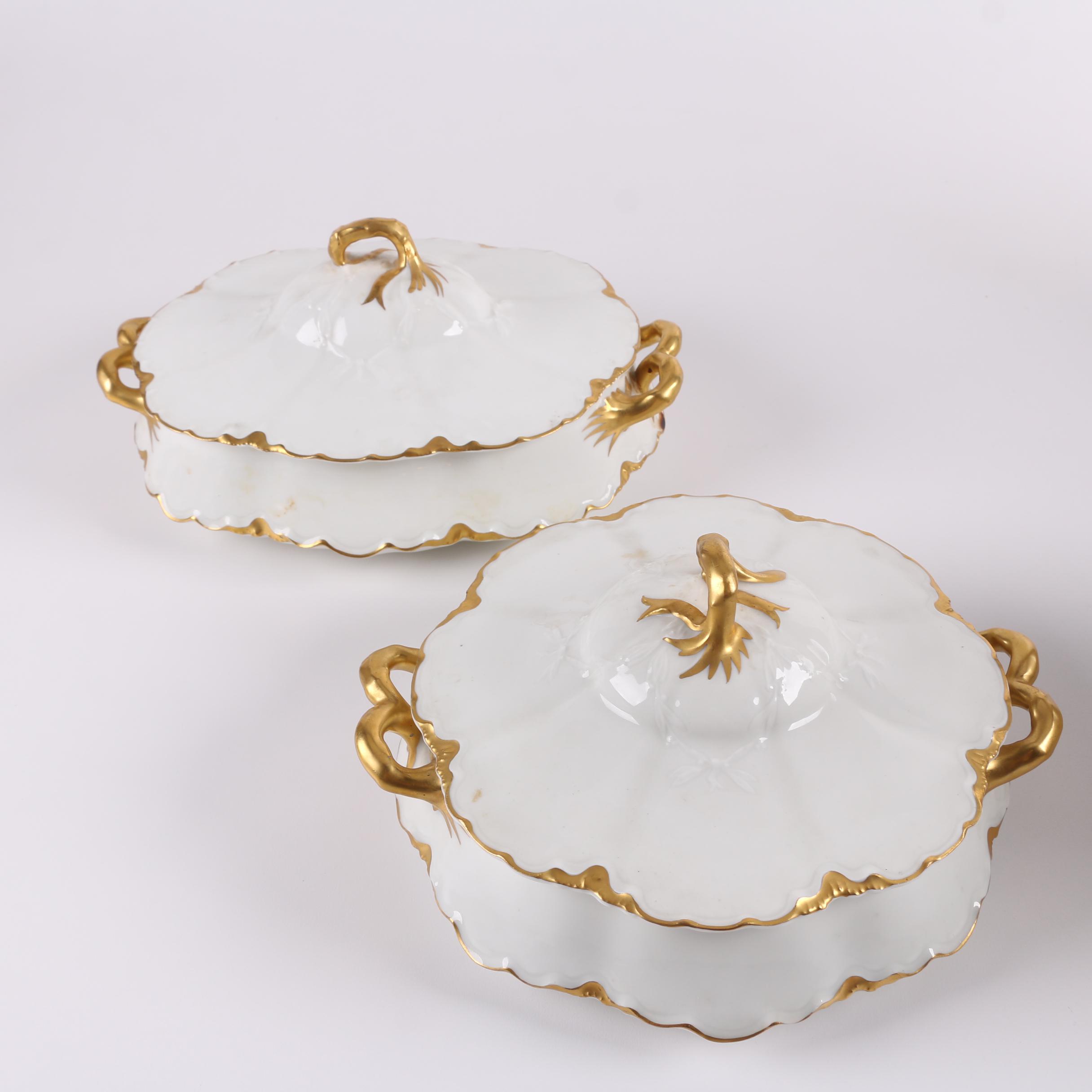 Antique Haviland Limoges "Silver Anniversary" Porcelain Dinnerware c. 1902