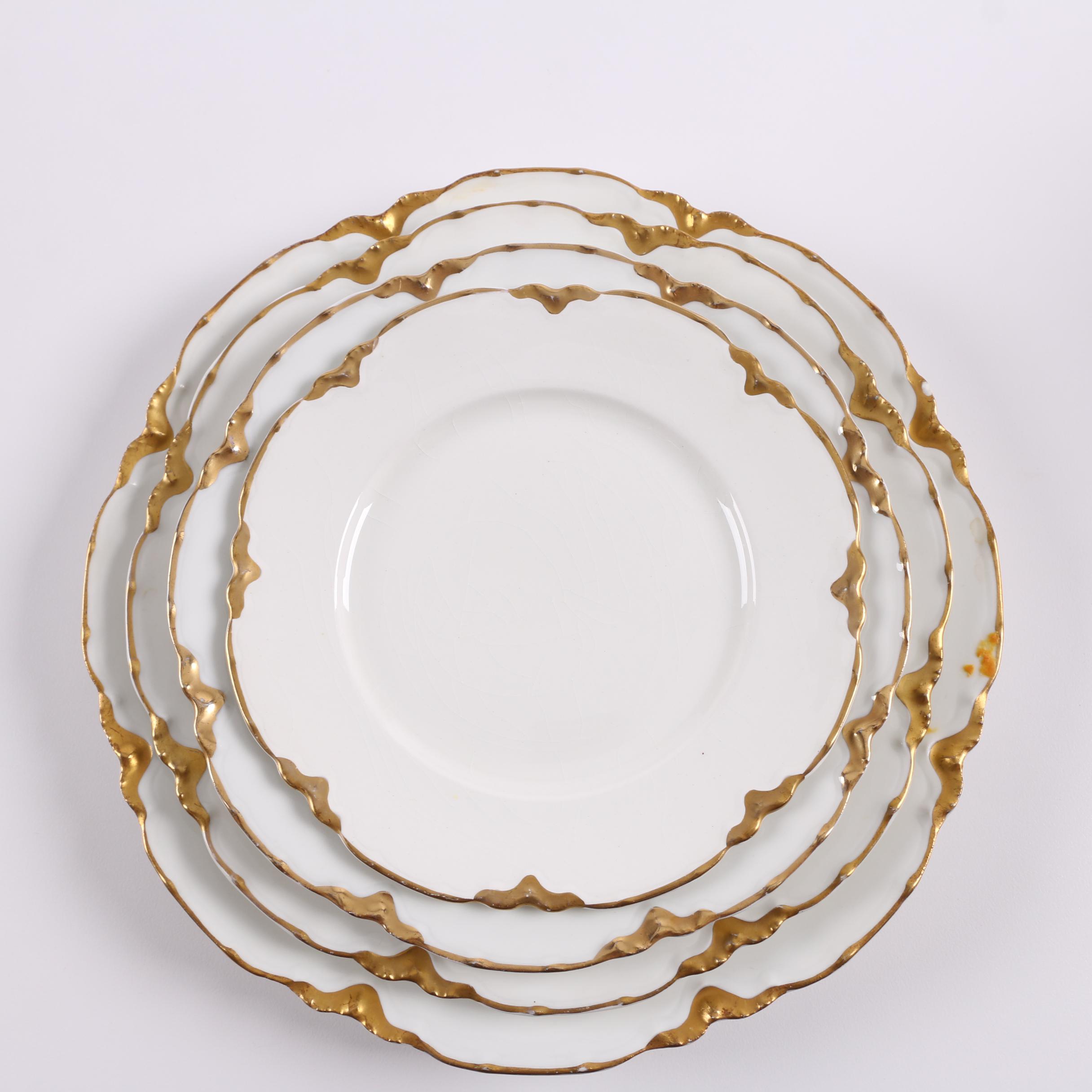 Antique Haviland Limoges "Silver Anniversary" Porcelain Dinnerware c. 1902