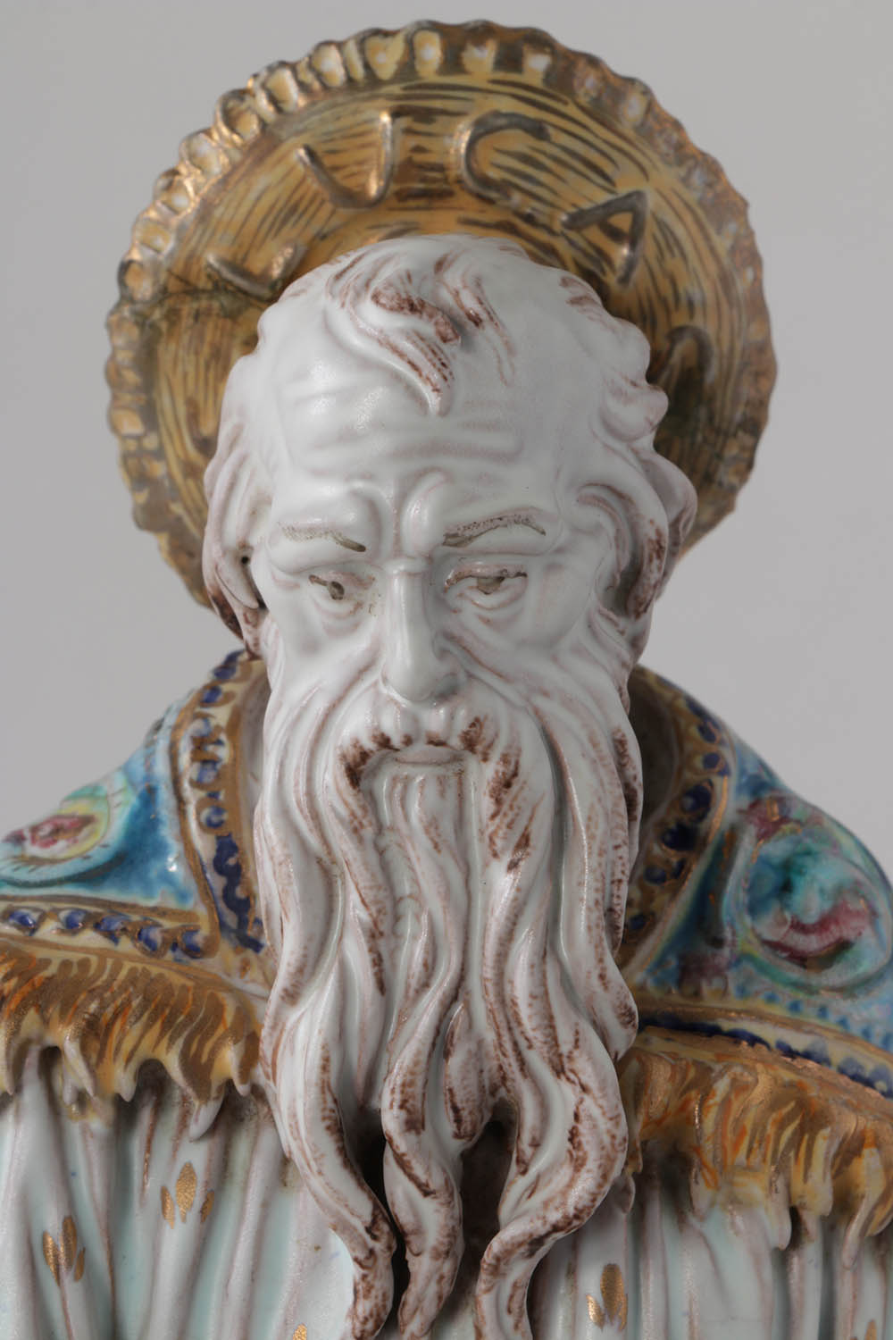 Eugenio Pattarino Hand-Painted St. Luke Wall-Hanging Sculpture