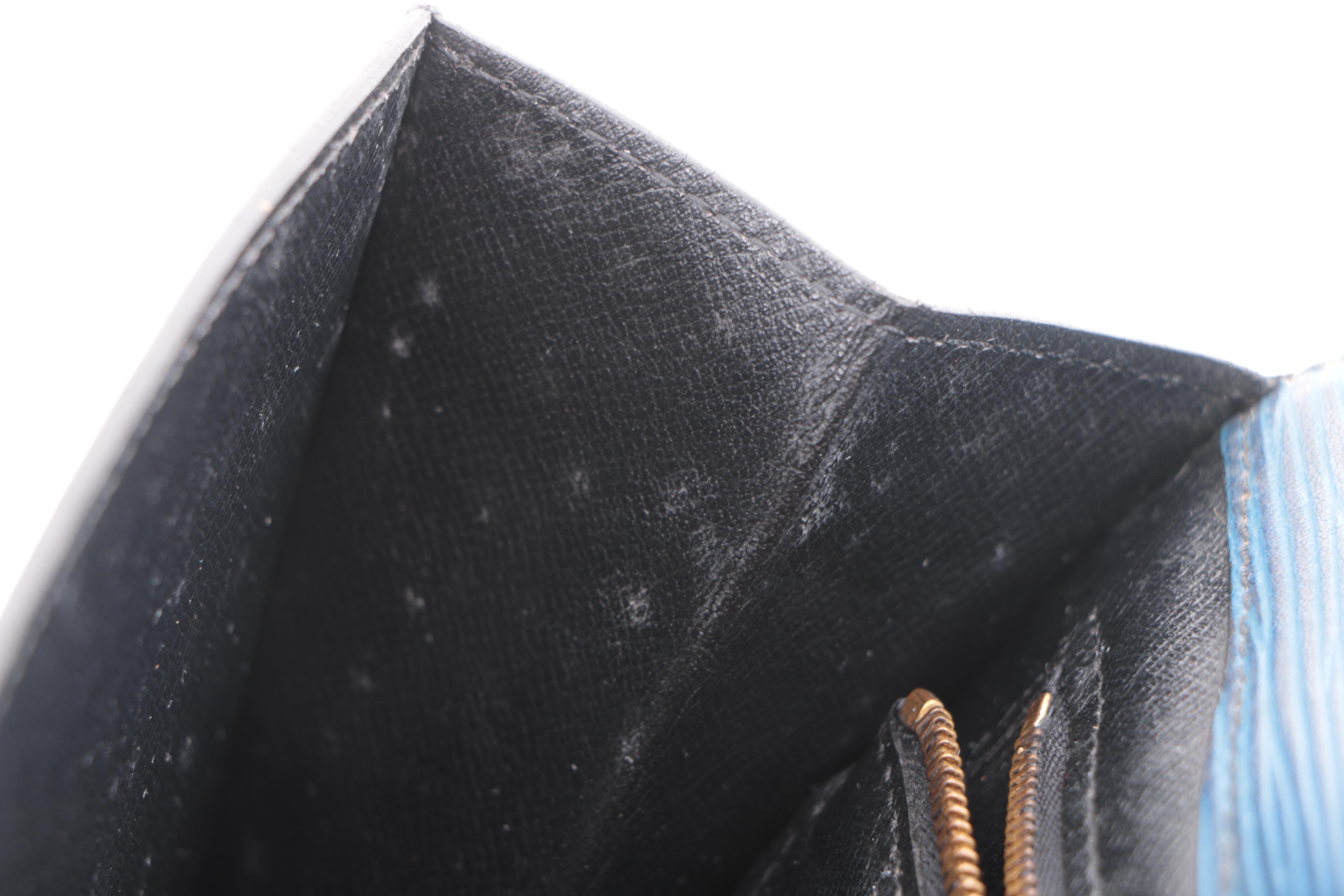 1986 Louis Vuitton of Paris Blue Epi Leather Clutch