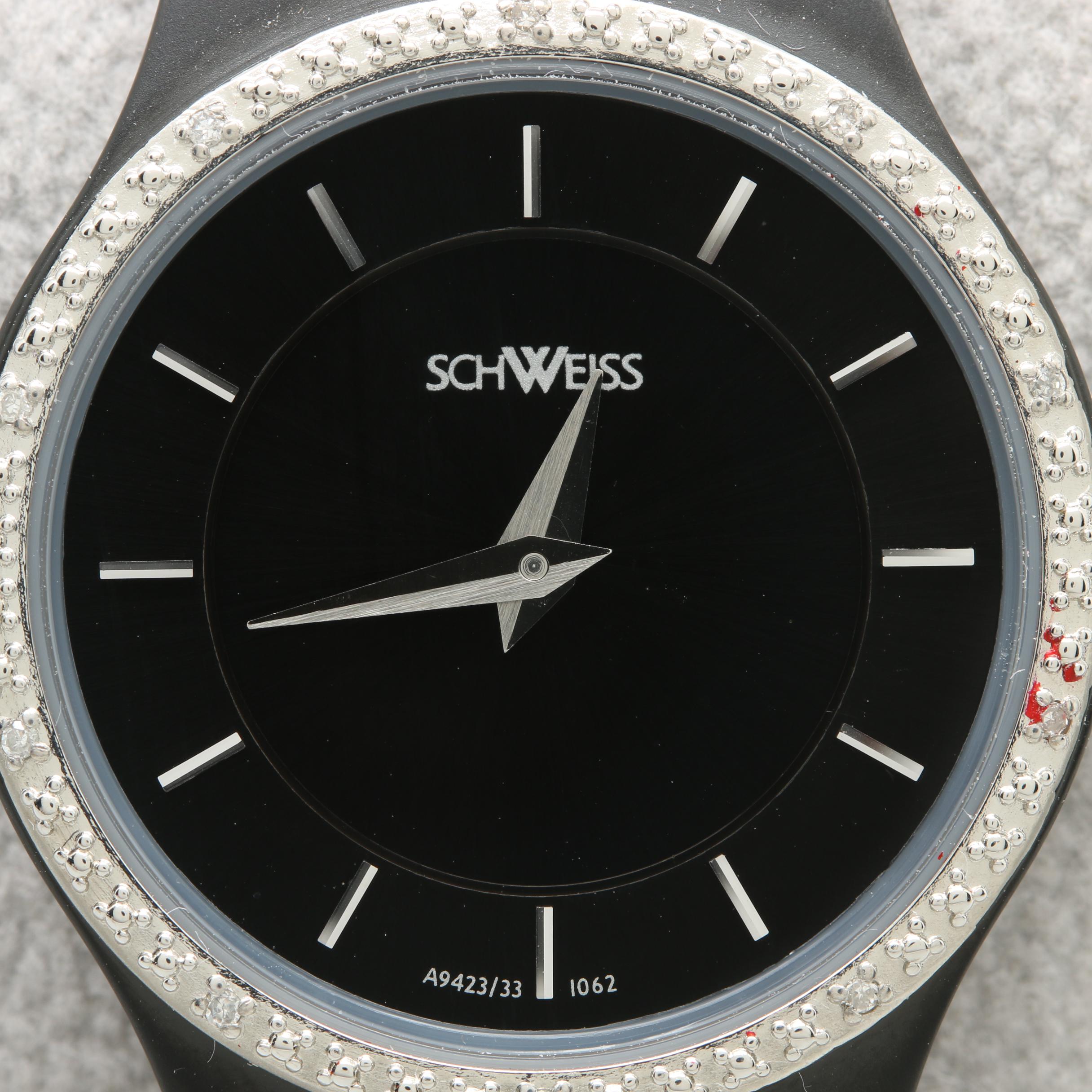 Schweiss Swiss Diamond and Black Ion Plated Stainless Steel Watch