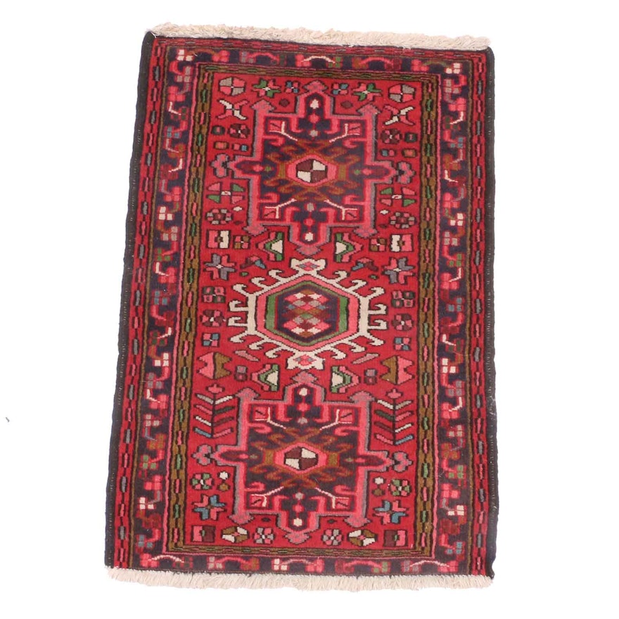 Hand-Knotted Persian Karaja Accent Rug