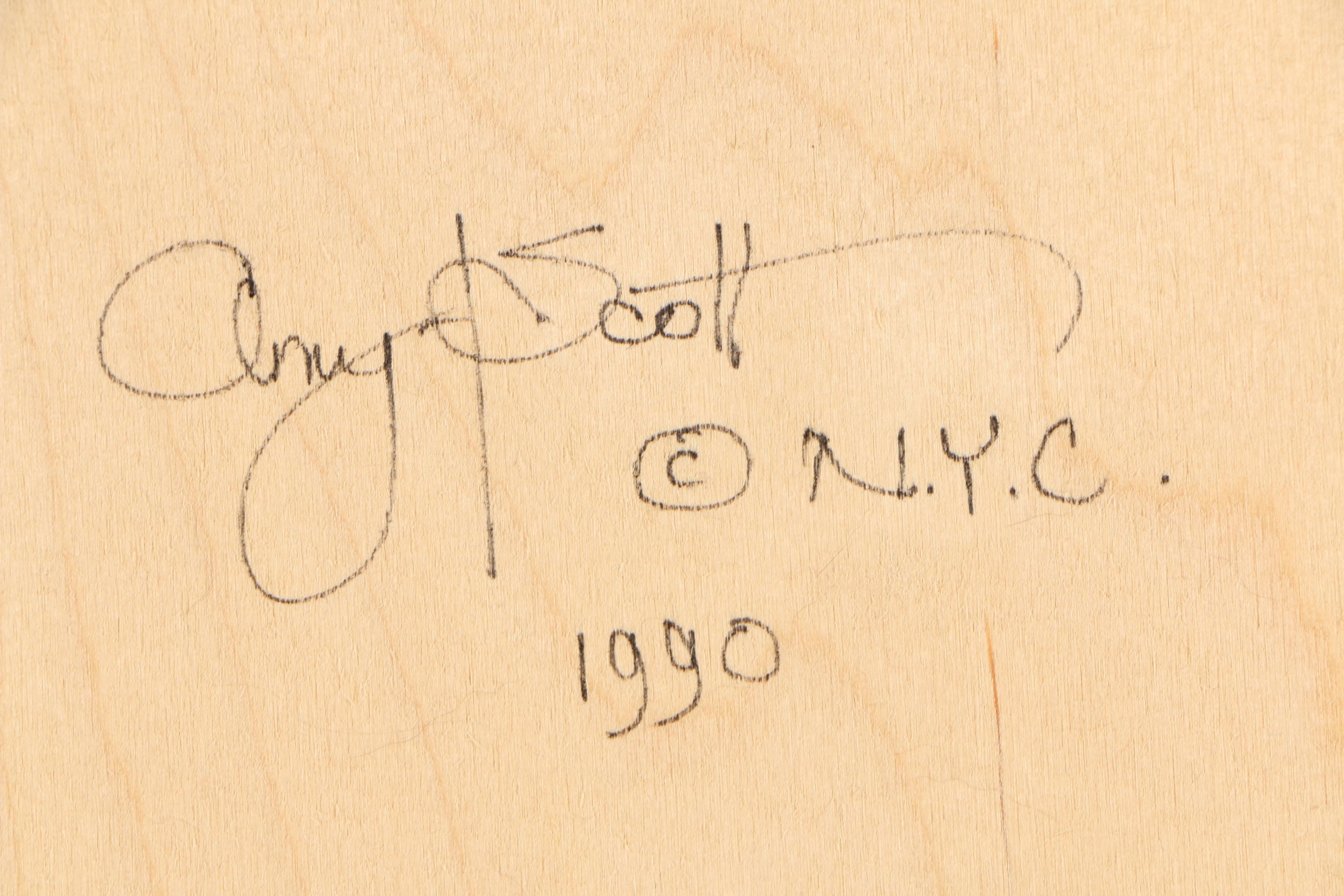 Amy F. Scott Oil Painting on Wood Puzzle "Tea and Tangerines, Midwinter Night"