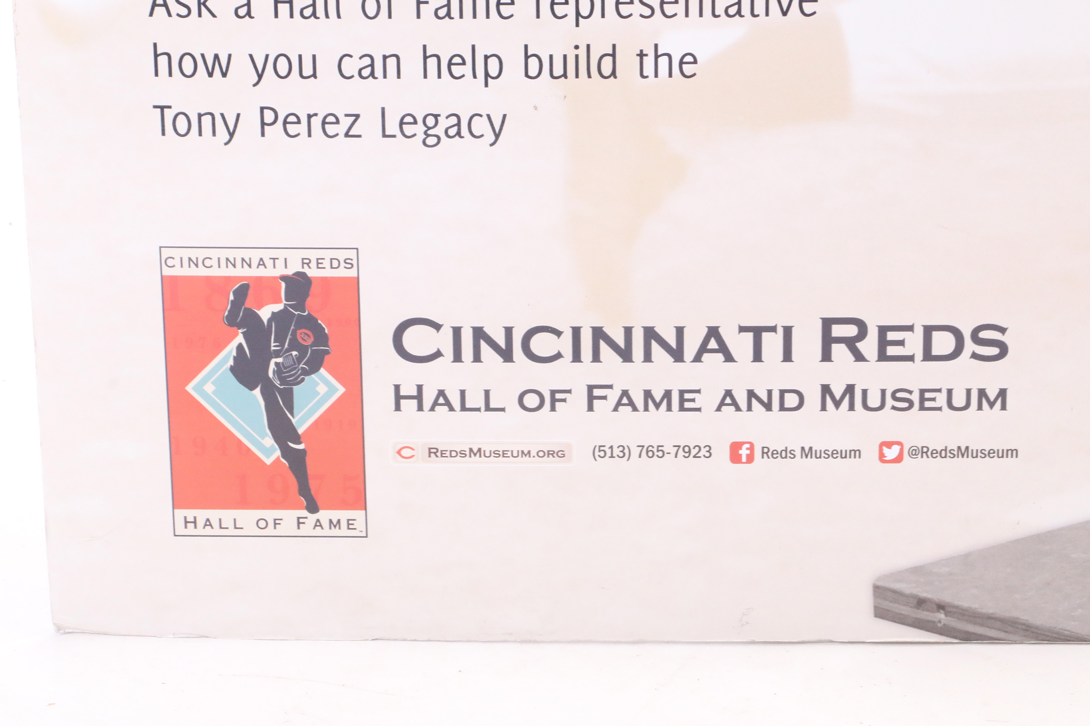 Tony Perez "Part Of History Statue" Reds Hall of Fame Sign COA
