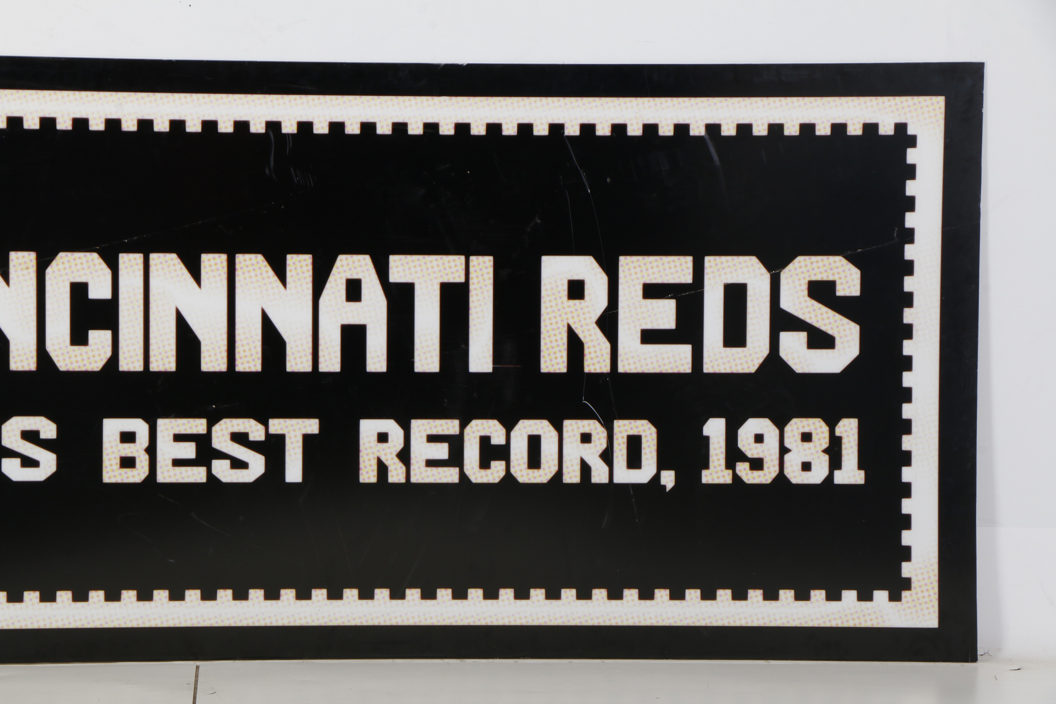 1981 "Best Record In Baseball" Scoreboard Exhibit From Reds Hall Of Fame COA