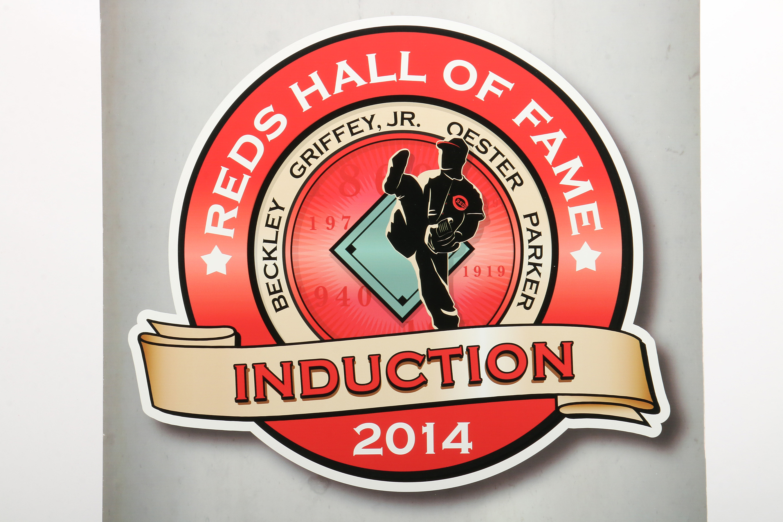 2014 Reds Hall of Fame Induction "Registration" Sign COA