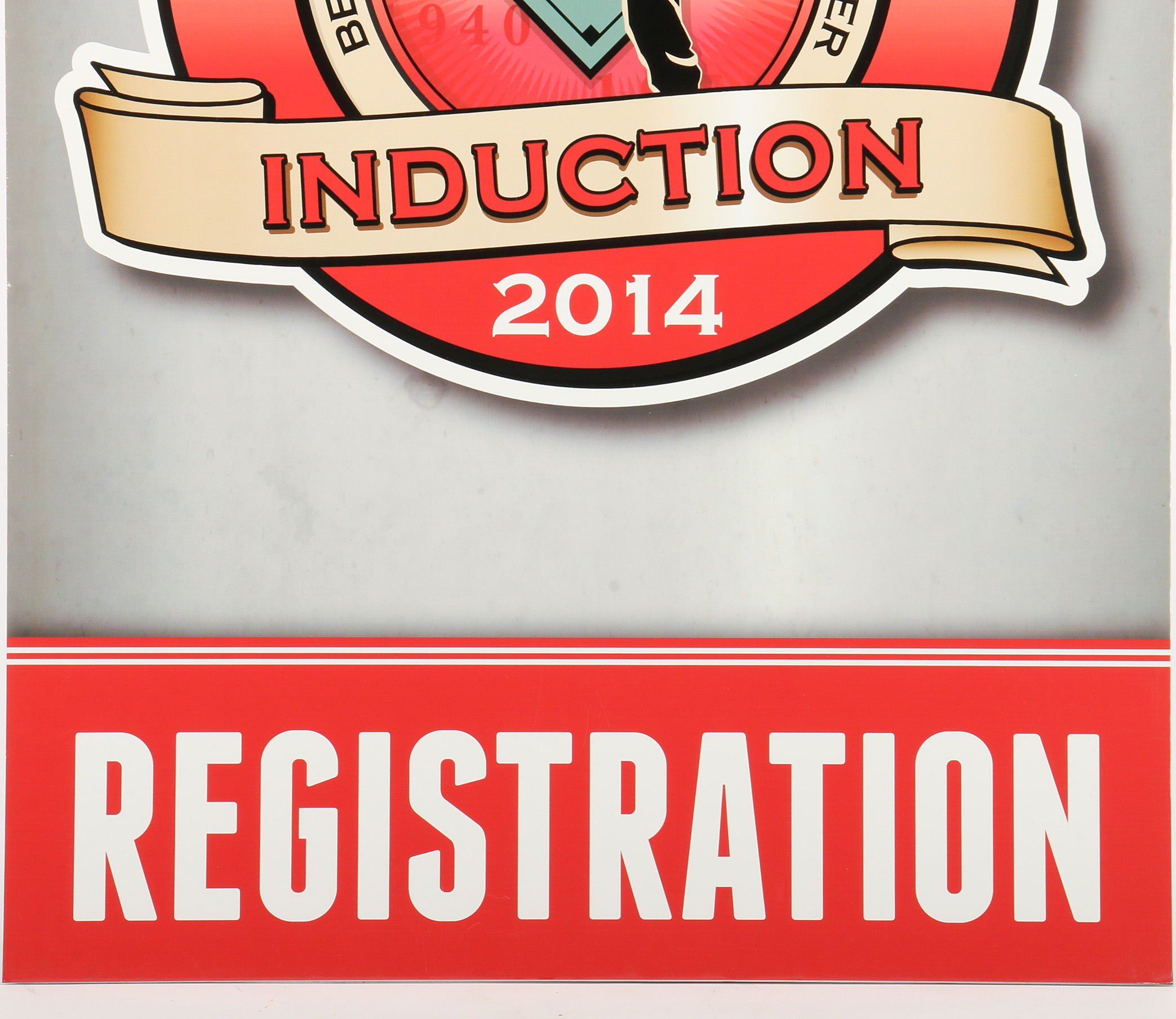 2014 Reds Hall of Fame Induction "Registration" Sign COA