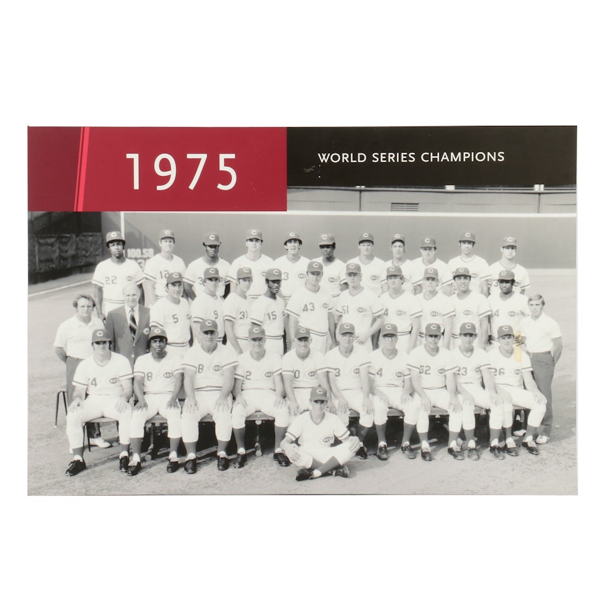 1975 Cincinnati Reds "World Series Champions" Team Display From Hall of Fame COA