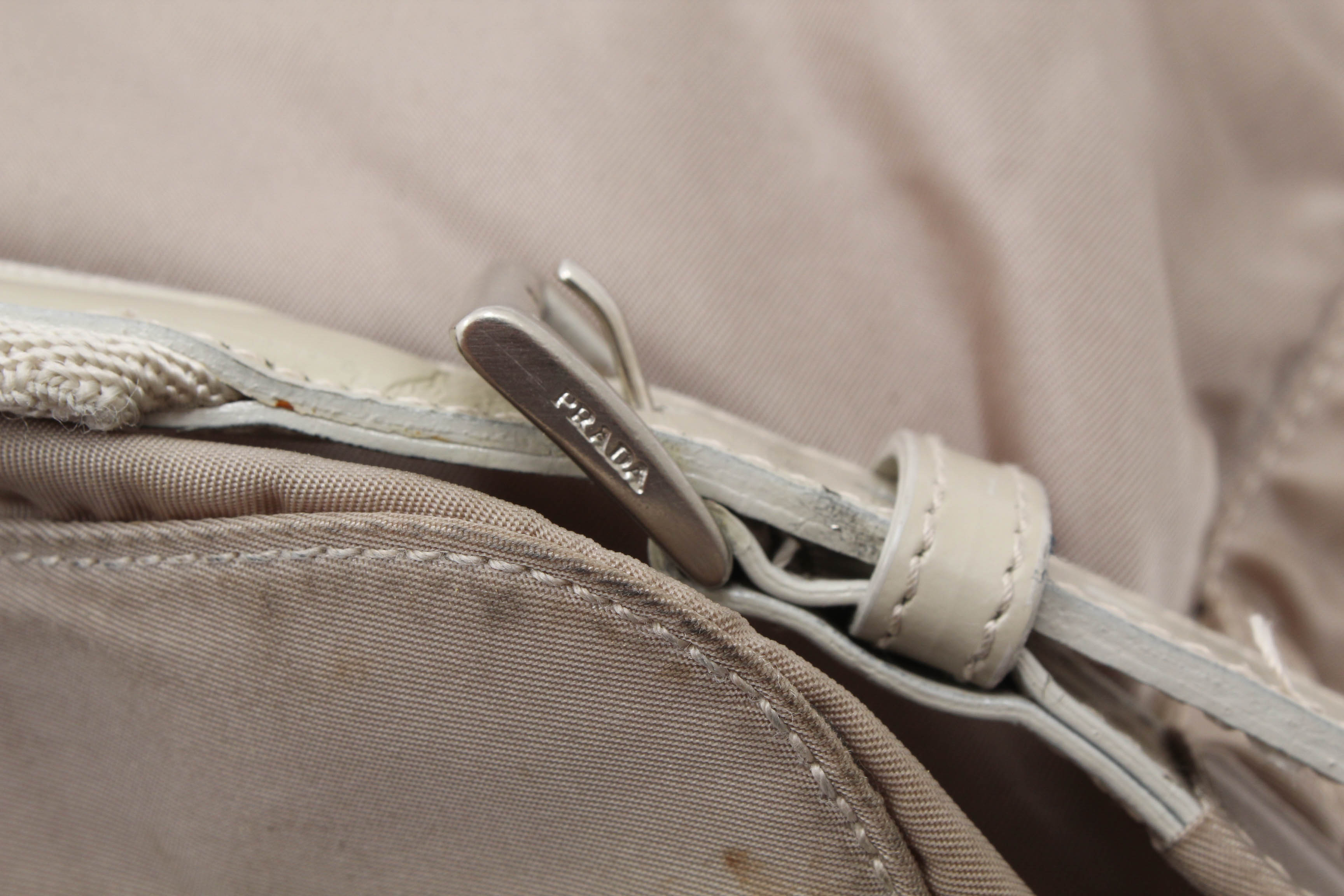 Prada Beige Nylon and Leather Backpack