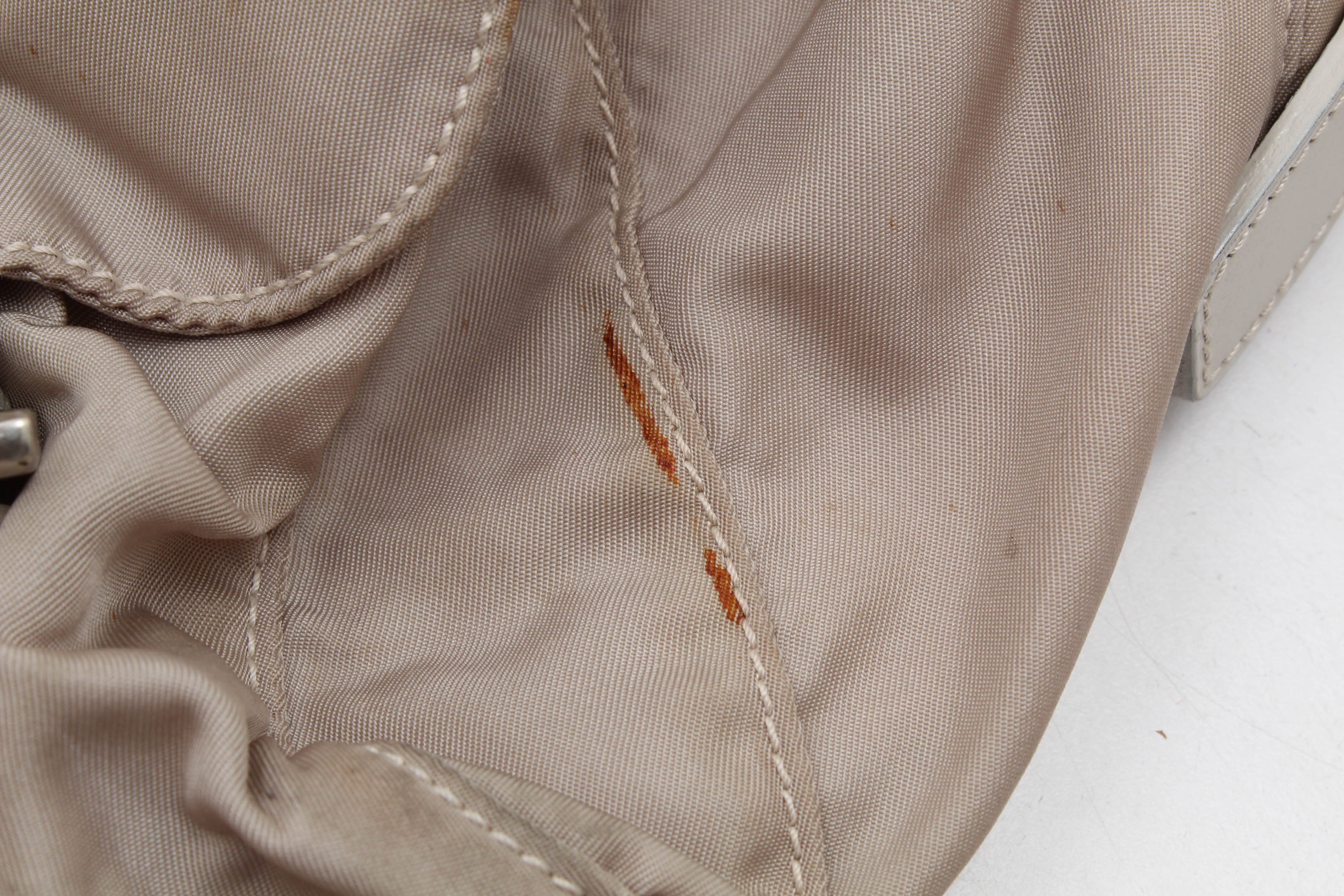 Prada Beige Nylon and Leather Backpack