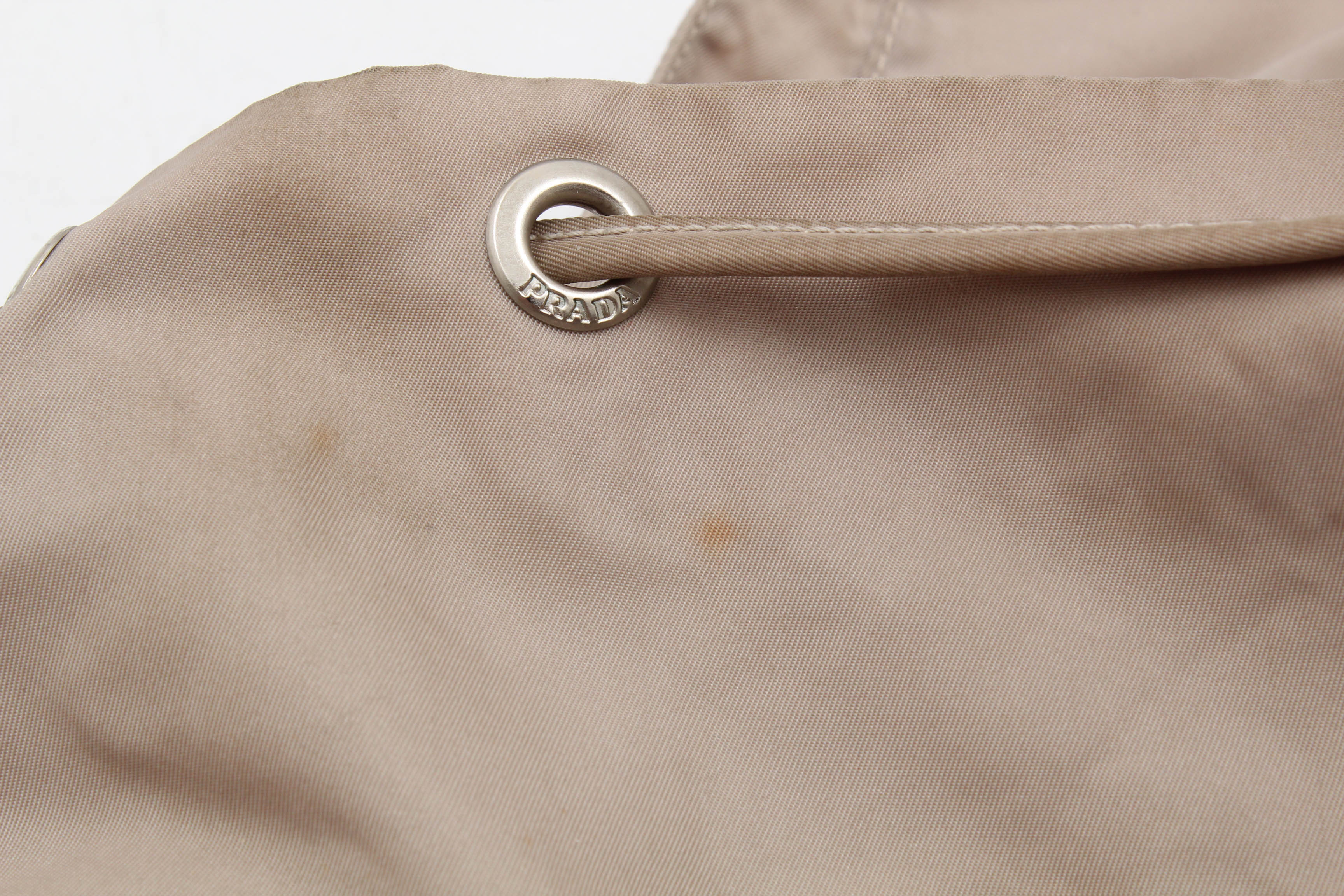 Prada Beige Nylon and Leather Backpack