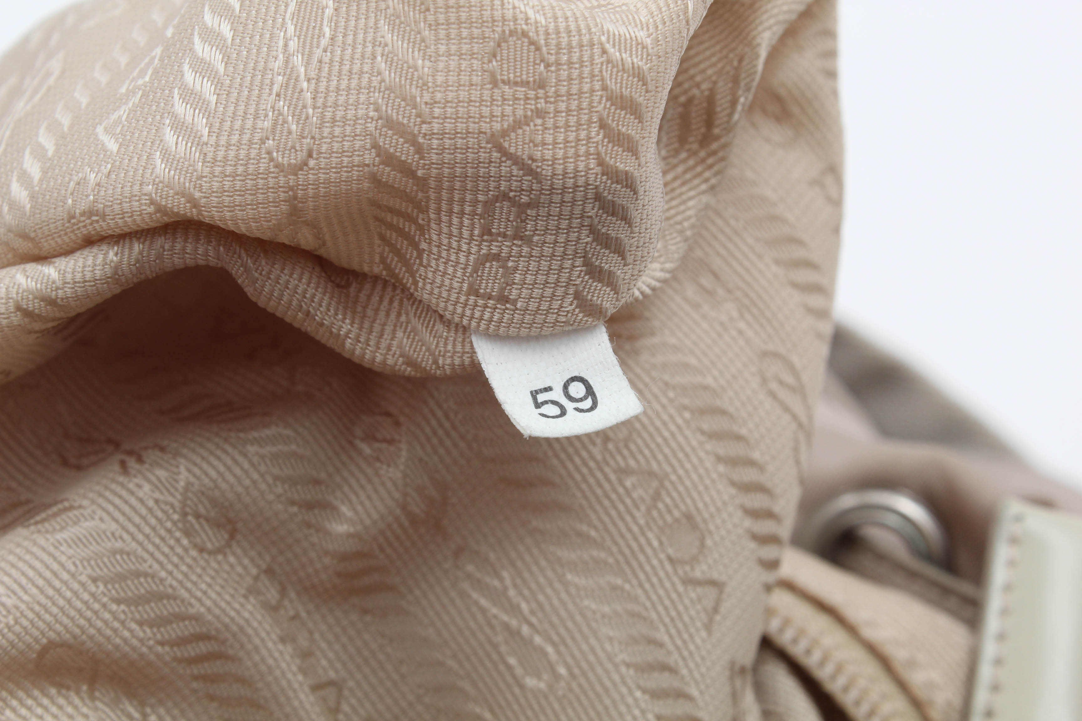 Prada Beige Nylon and Leather Backpack