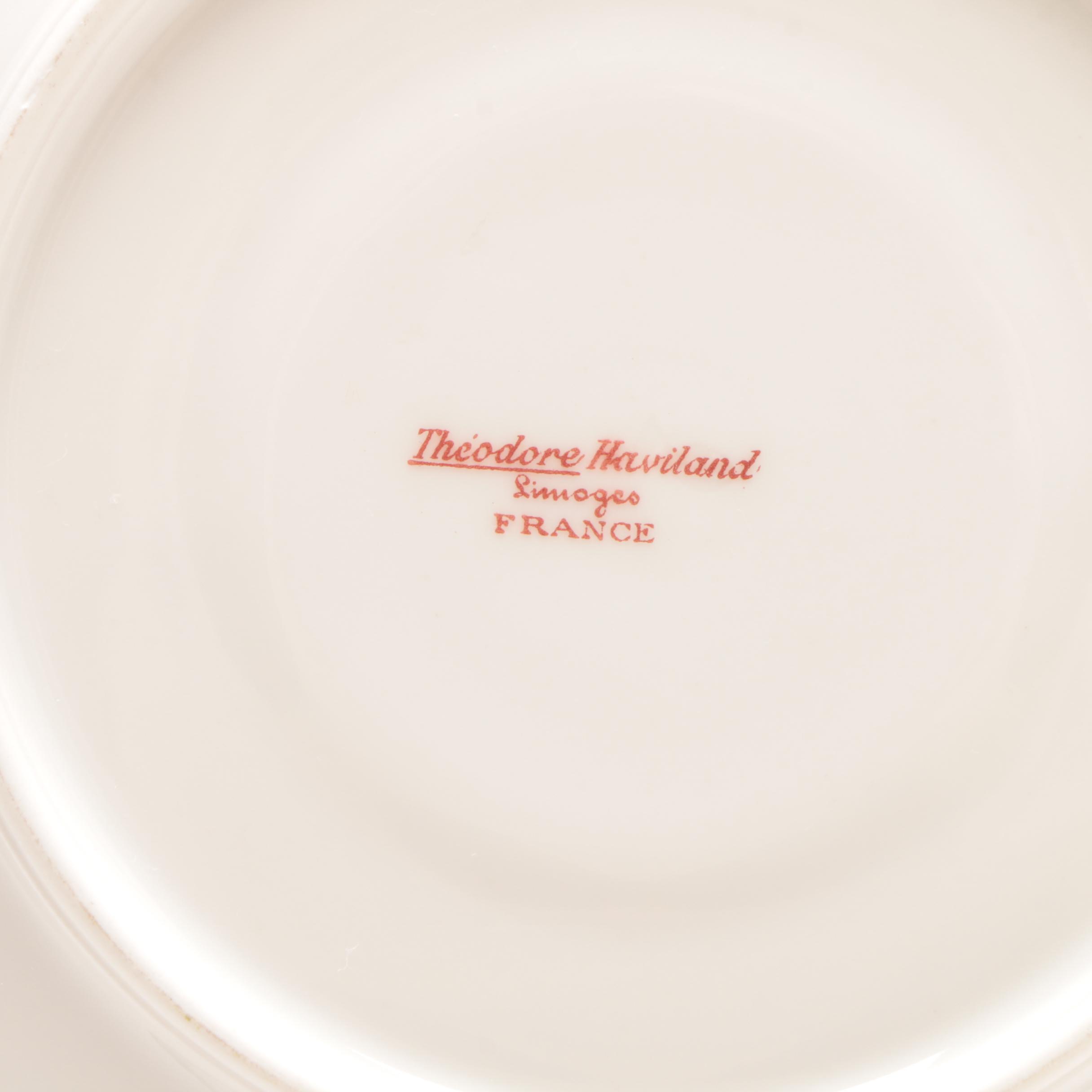 Antique Theodore Haviland Limoges Floral Porcelain Dinner Service