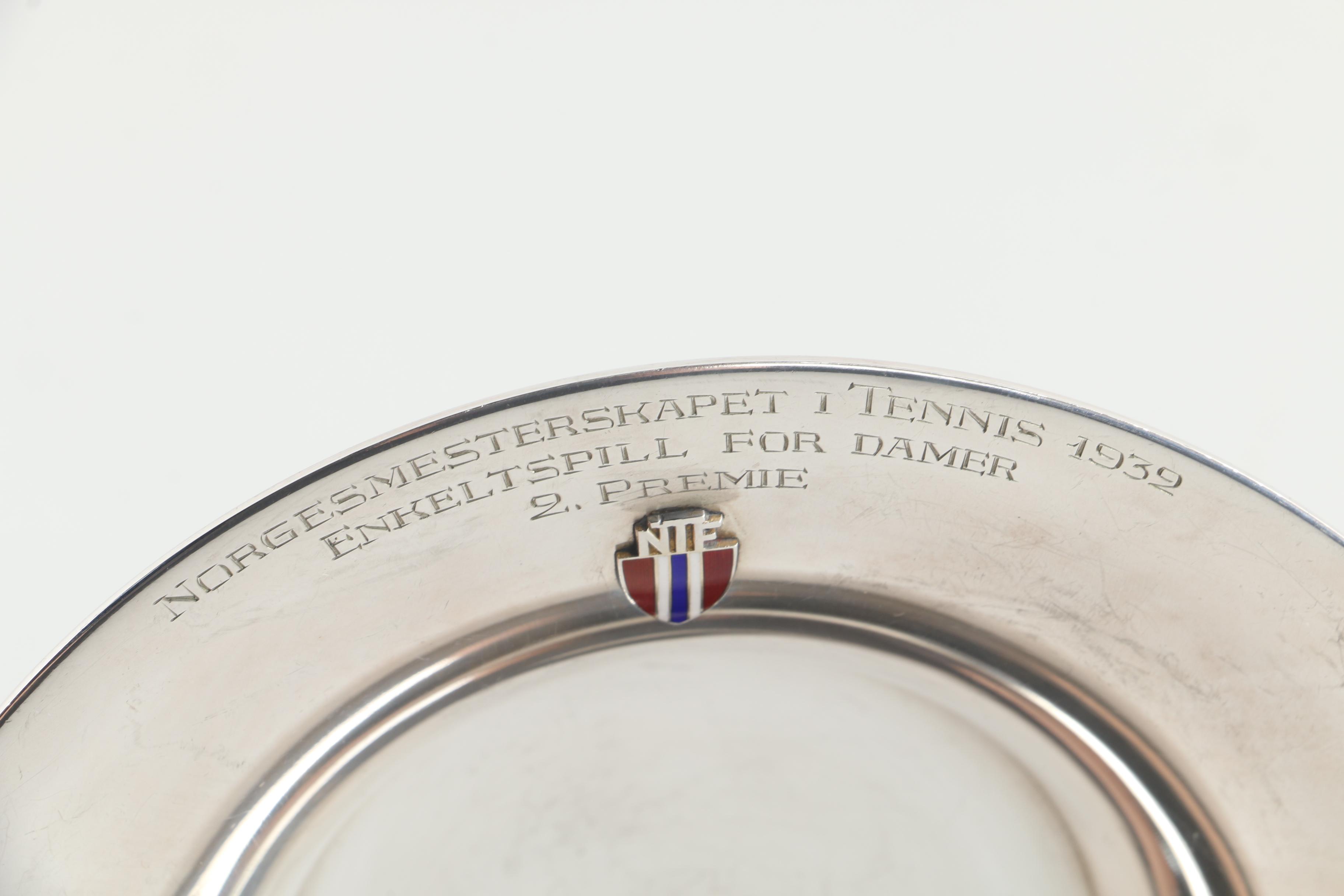 1932 Karl A. Rasmussen Norwegian 830 Silver Tennis Trophy Bowl