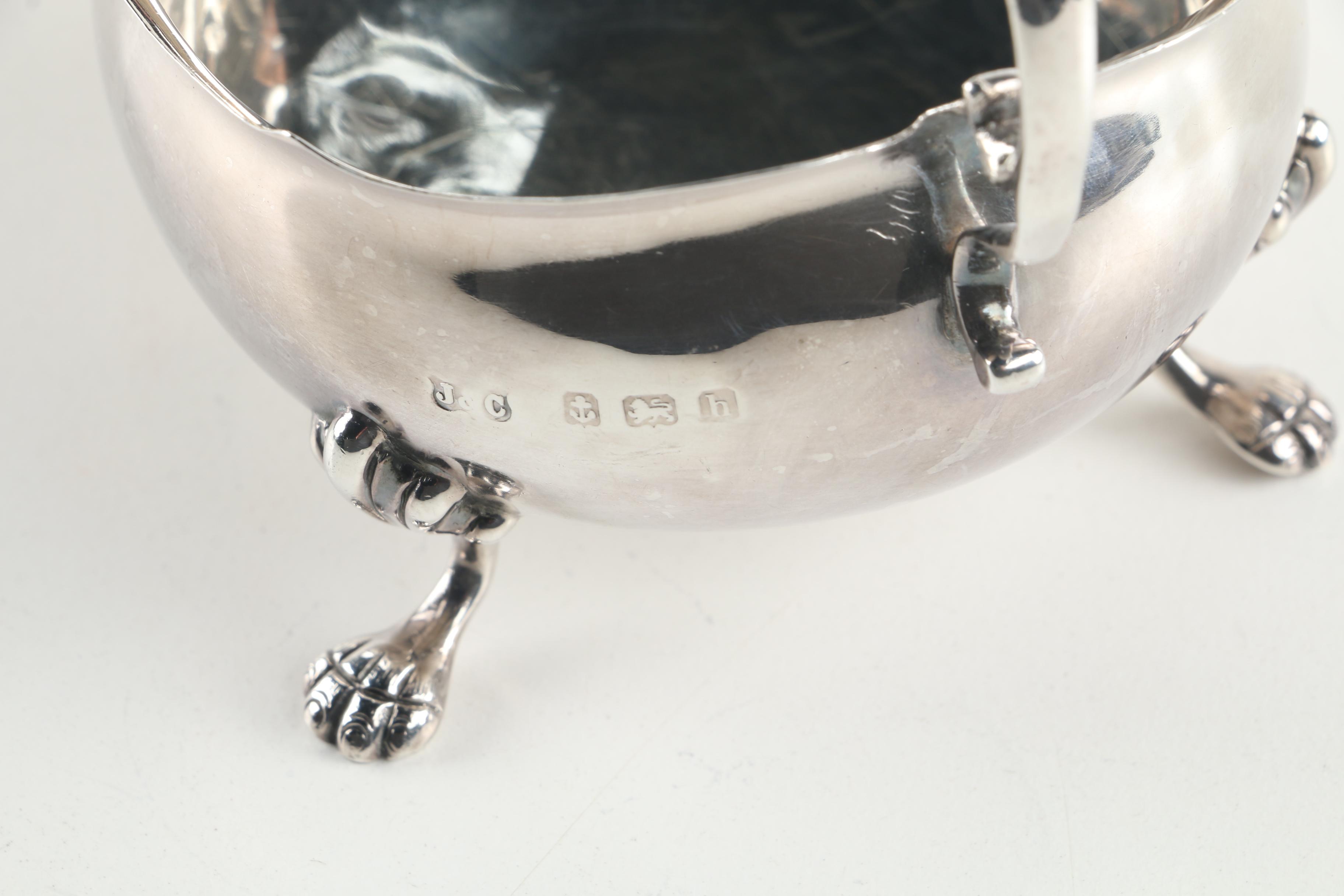 Antique J. Tostrup Norwegian Sterling Silver Paw-Footed Gravy Boat