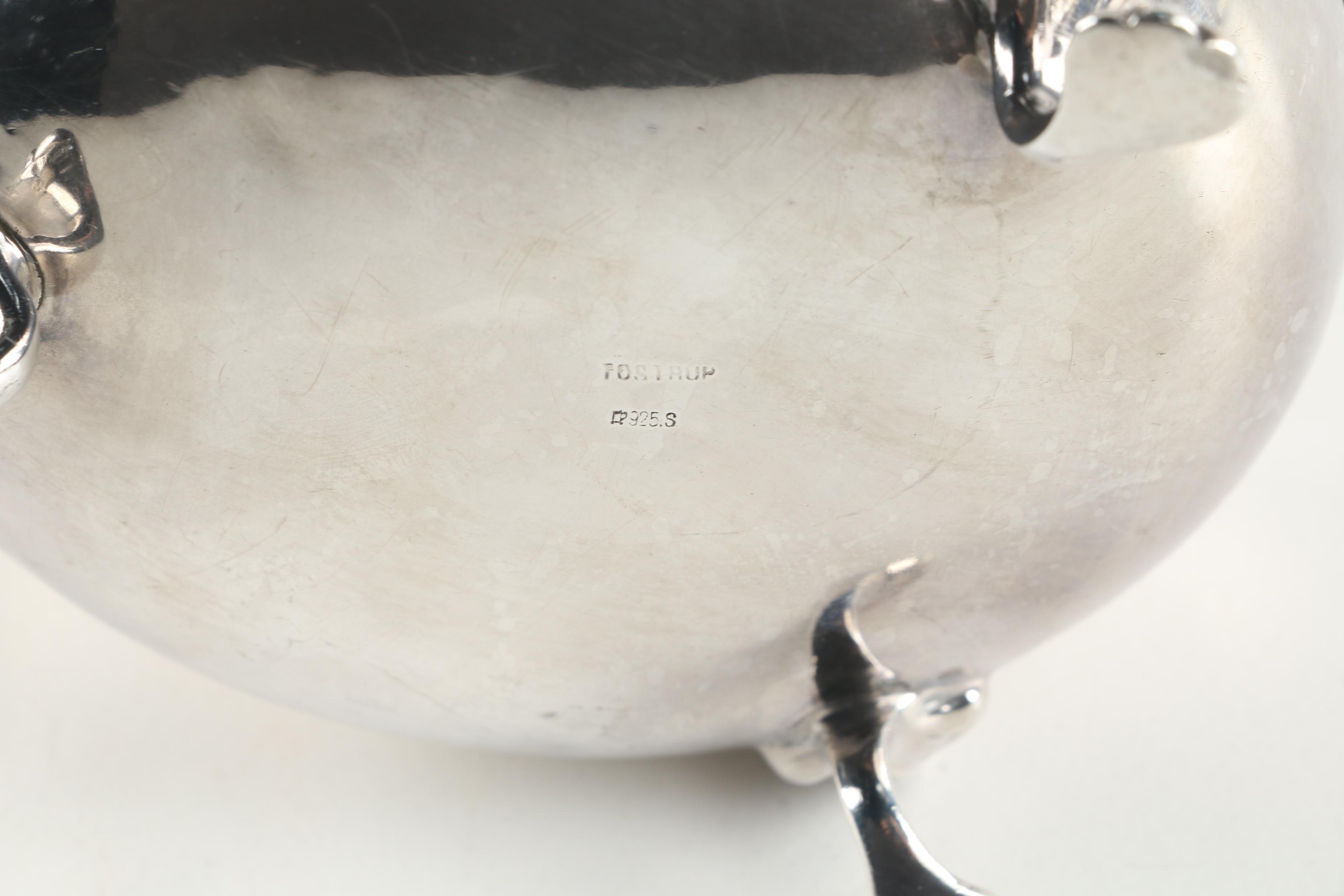 Antique J. Tostrup Norwegian Sterling Silver Paw-Footed Gravy Boat