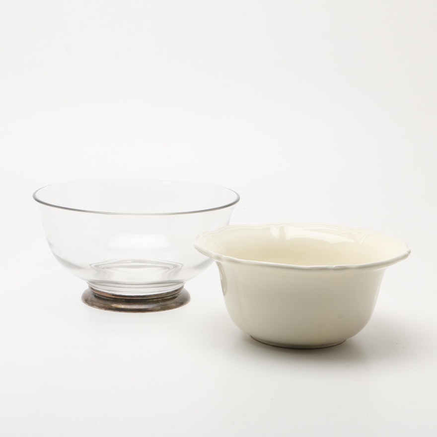 Serving Bowls including Ceramiche Nicola Fasano & R. Blackinton Sterling Silver