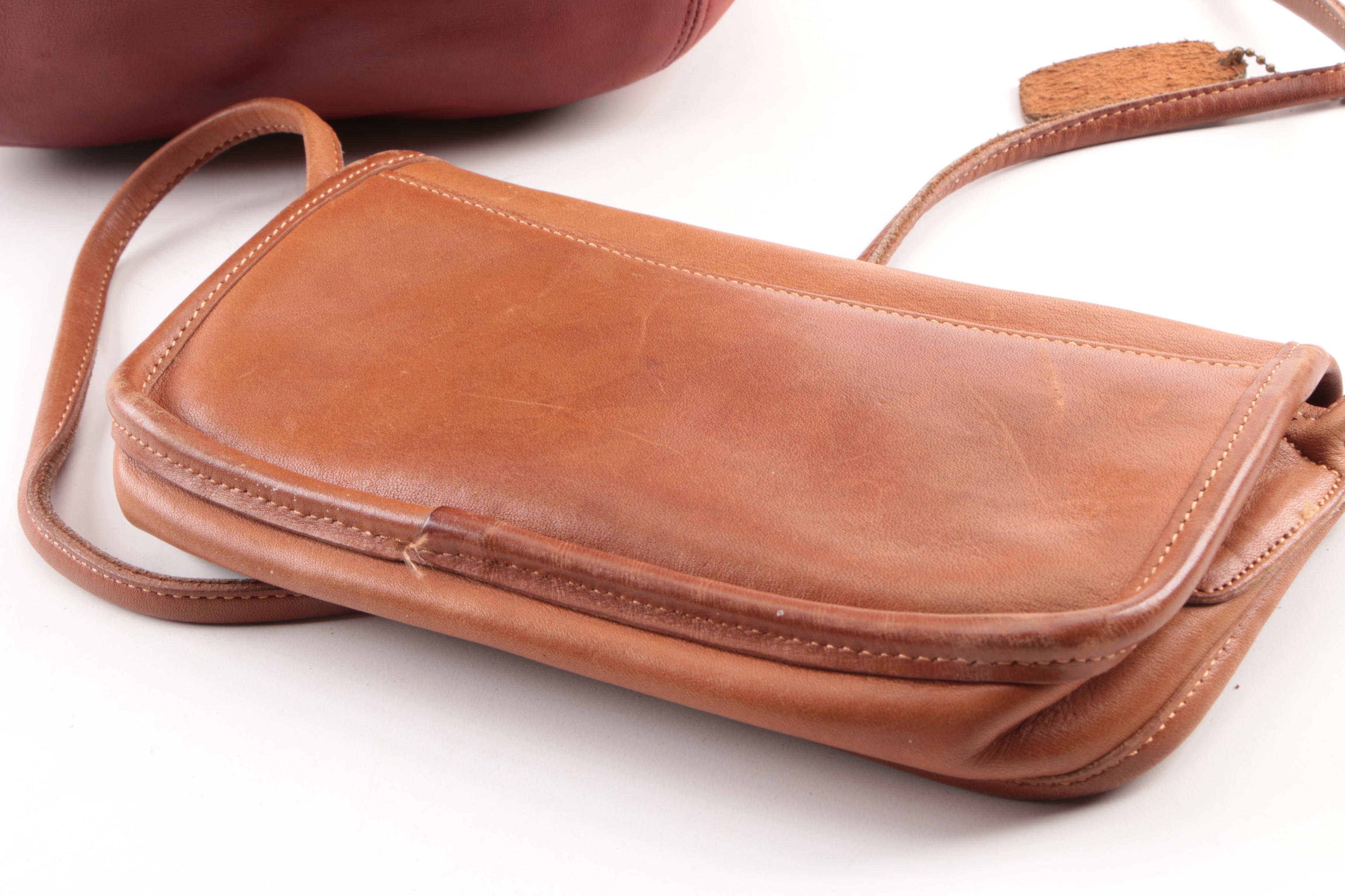 Circa 1985 Vintage Coach Leather Tote and Crossbody