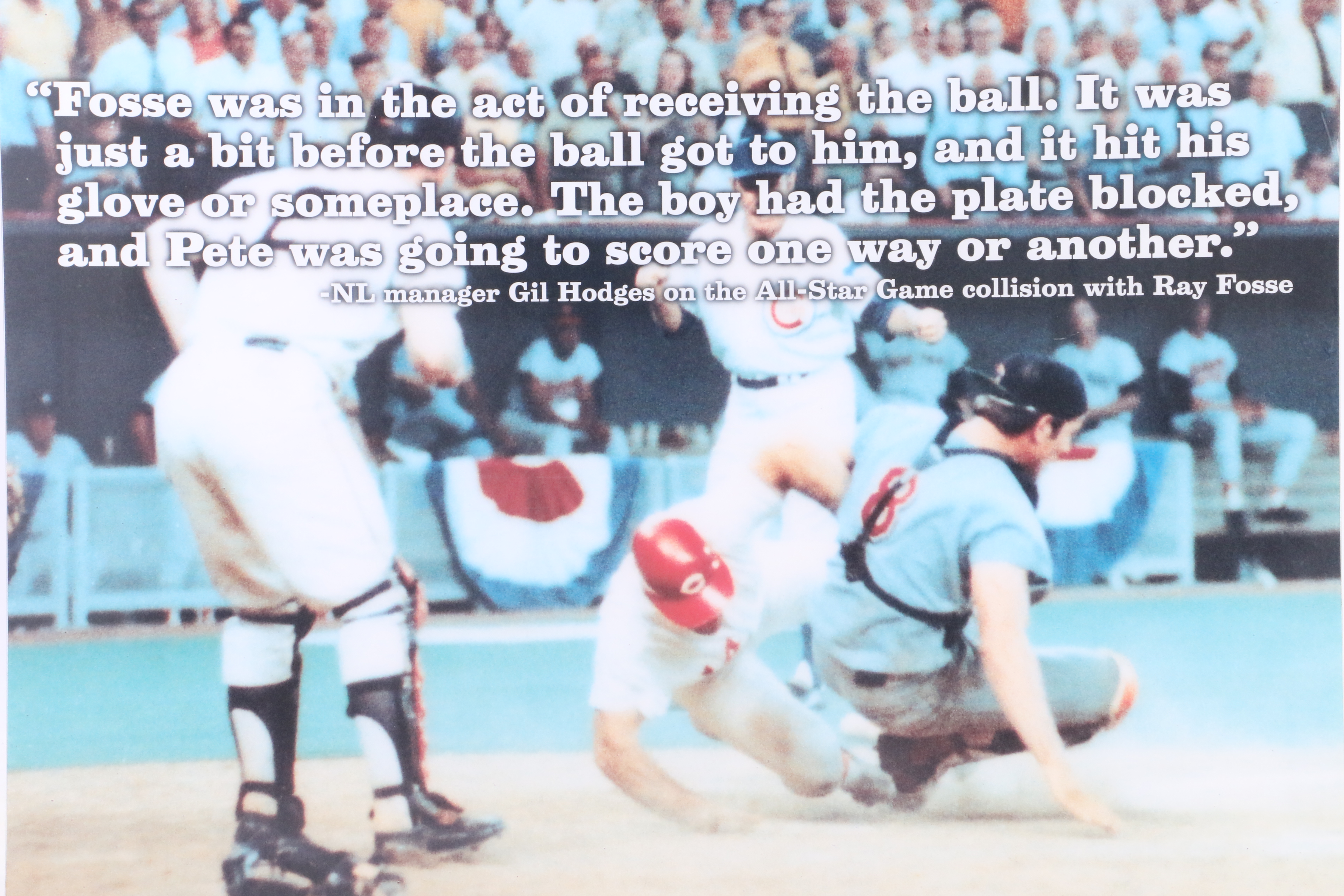 Reds Hall of Fame Rose and Fosse 1970 All-Star Game Exhibit Sign COA