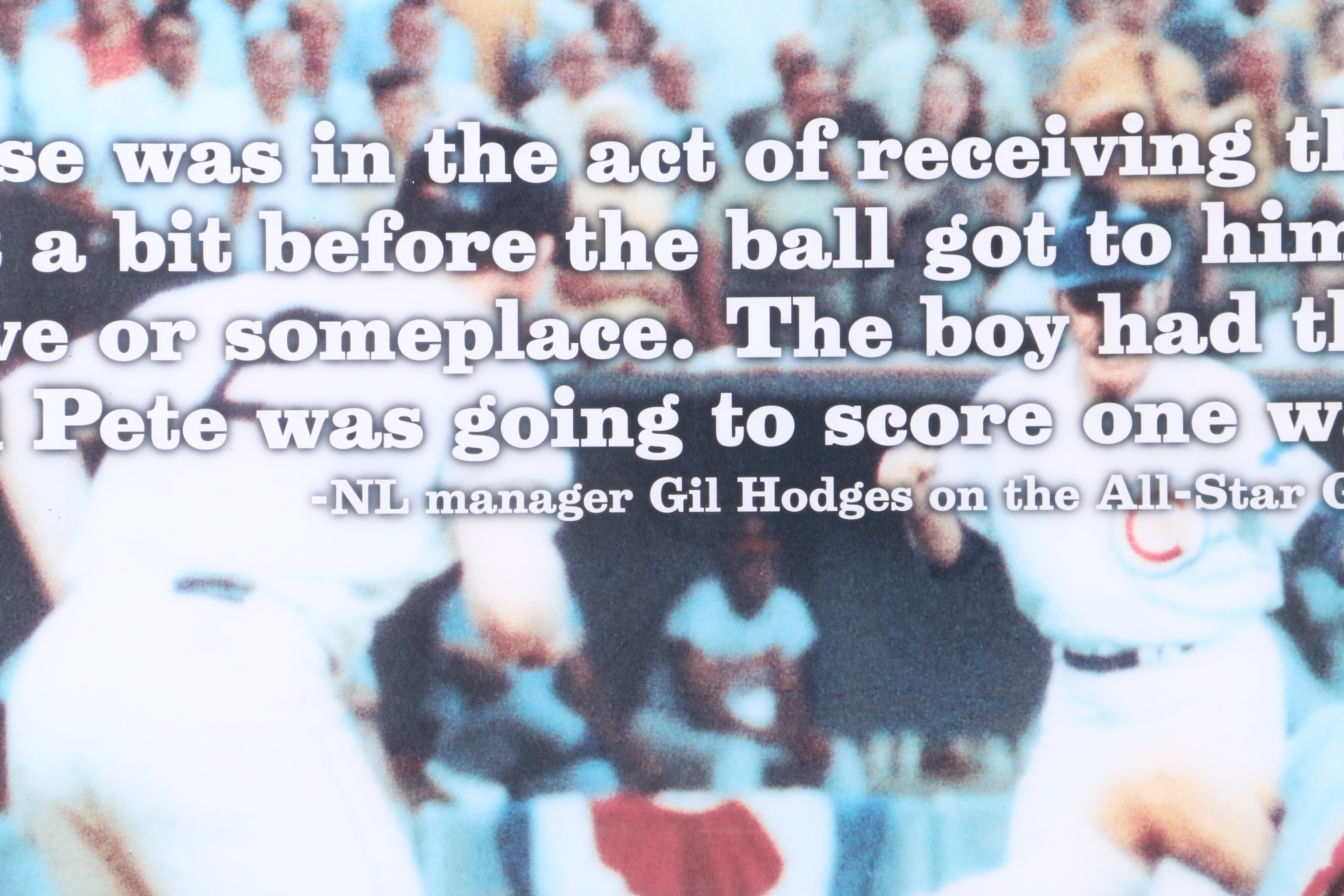 Reds Hall of Fame Rose and Fosse 1970 All-Star Game Exhibit Sign COA