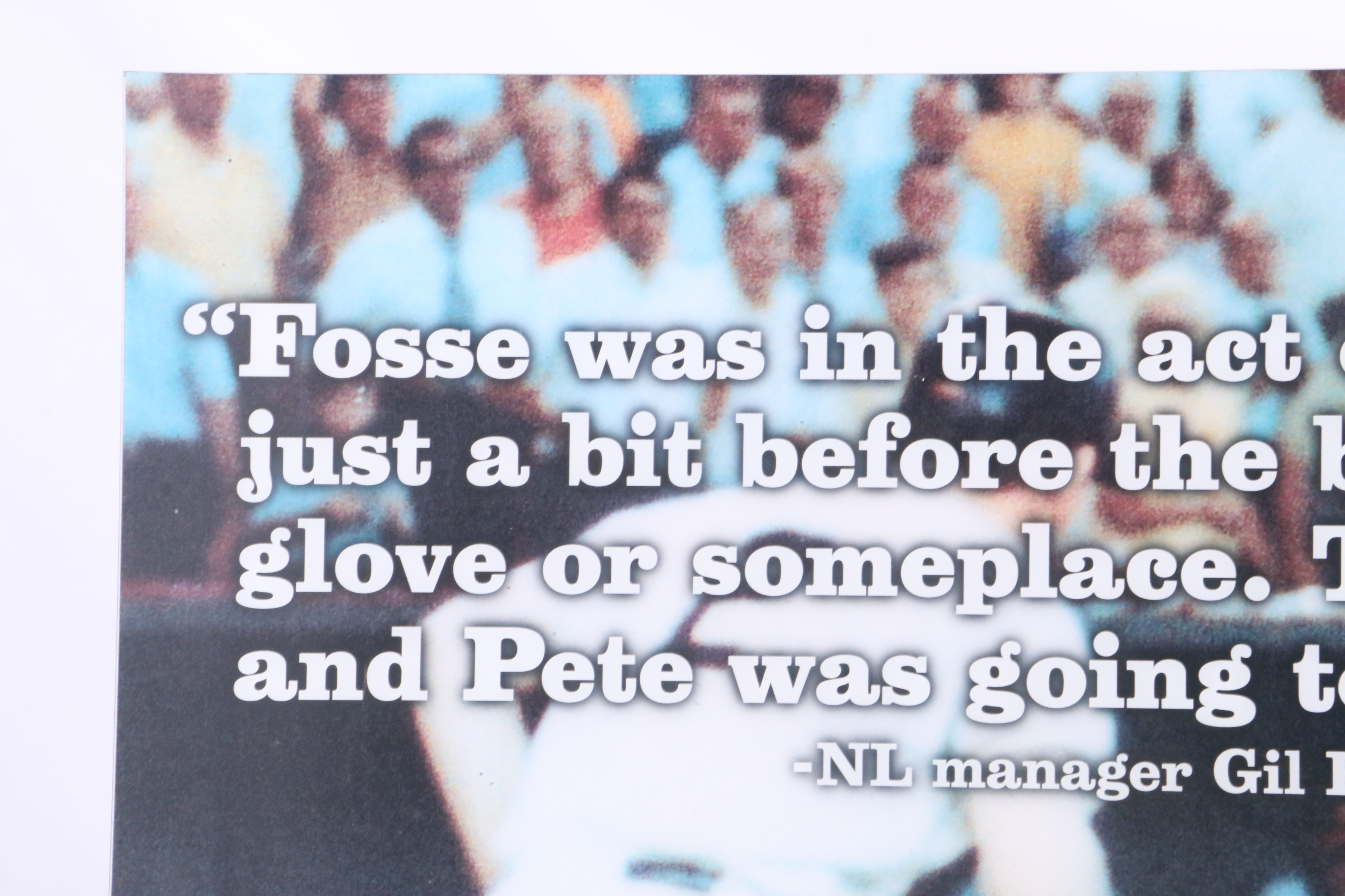 Reds Hall of Fame Rose and Fosse 1970 All-Star Game Exhibit Sign COA