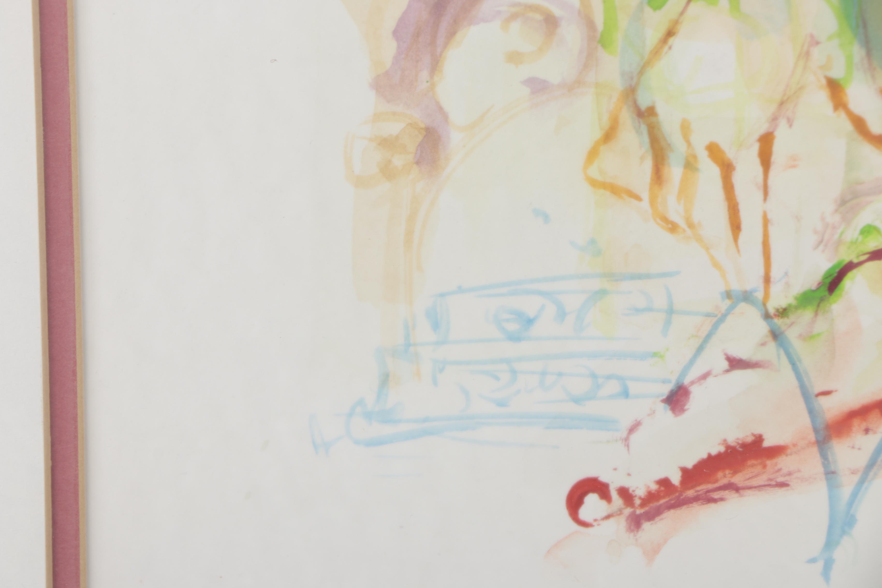 Hiri Gouache Painting of Nude Figures