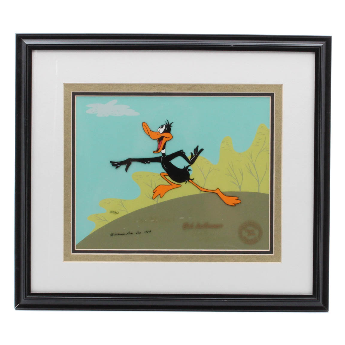 Bob and Tom McKimson Signed 1989 Limited Edition Animation Cel "Classic Daffy"