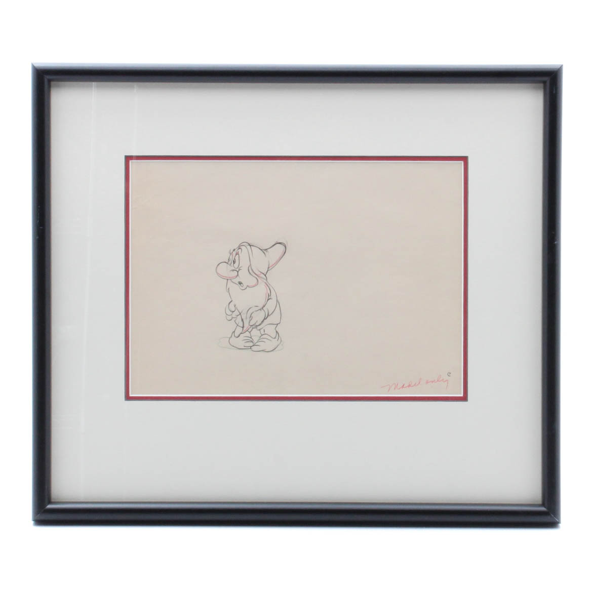 Walt Disney Studios 1937 Animation Model Drawing "Bashful"