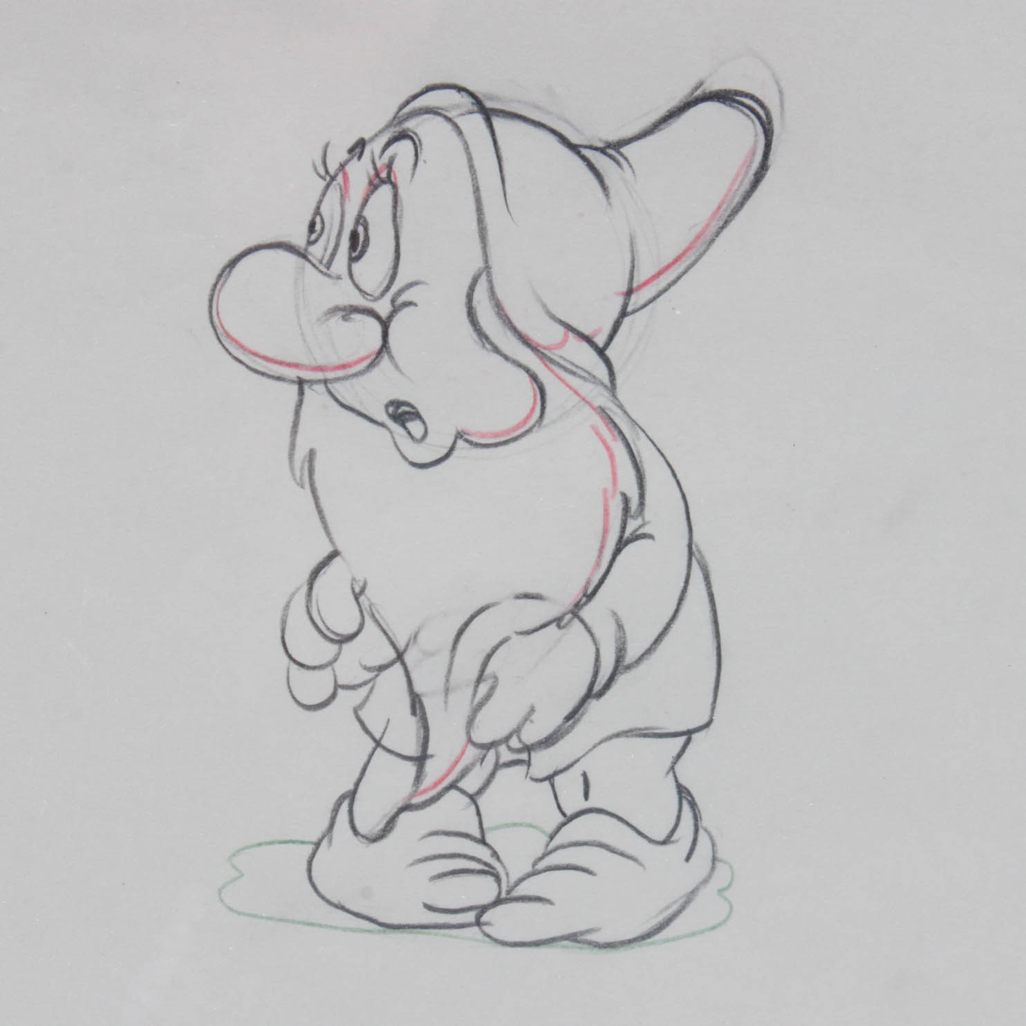 Walt Disney Studios 1937 Animation Model Drawing "Bashful"