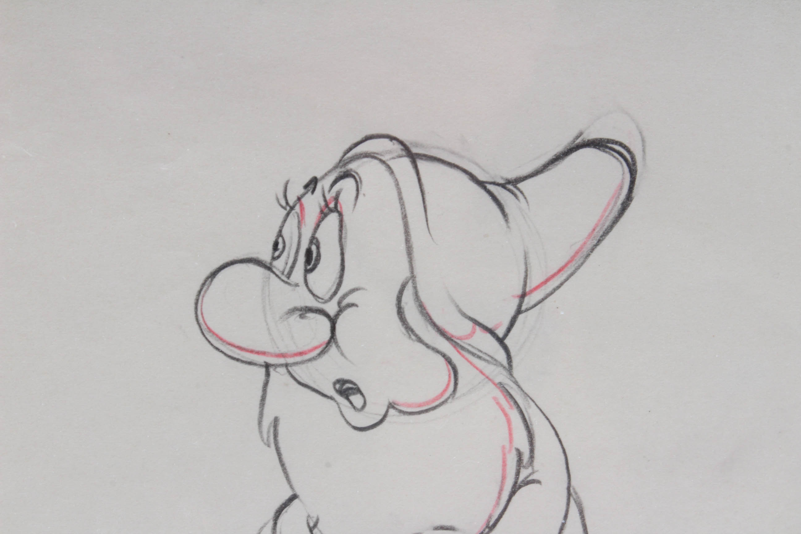 Walt Disney Studios 1937 Animation Model Drawing "Bashful"