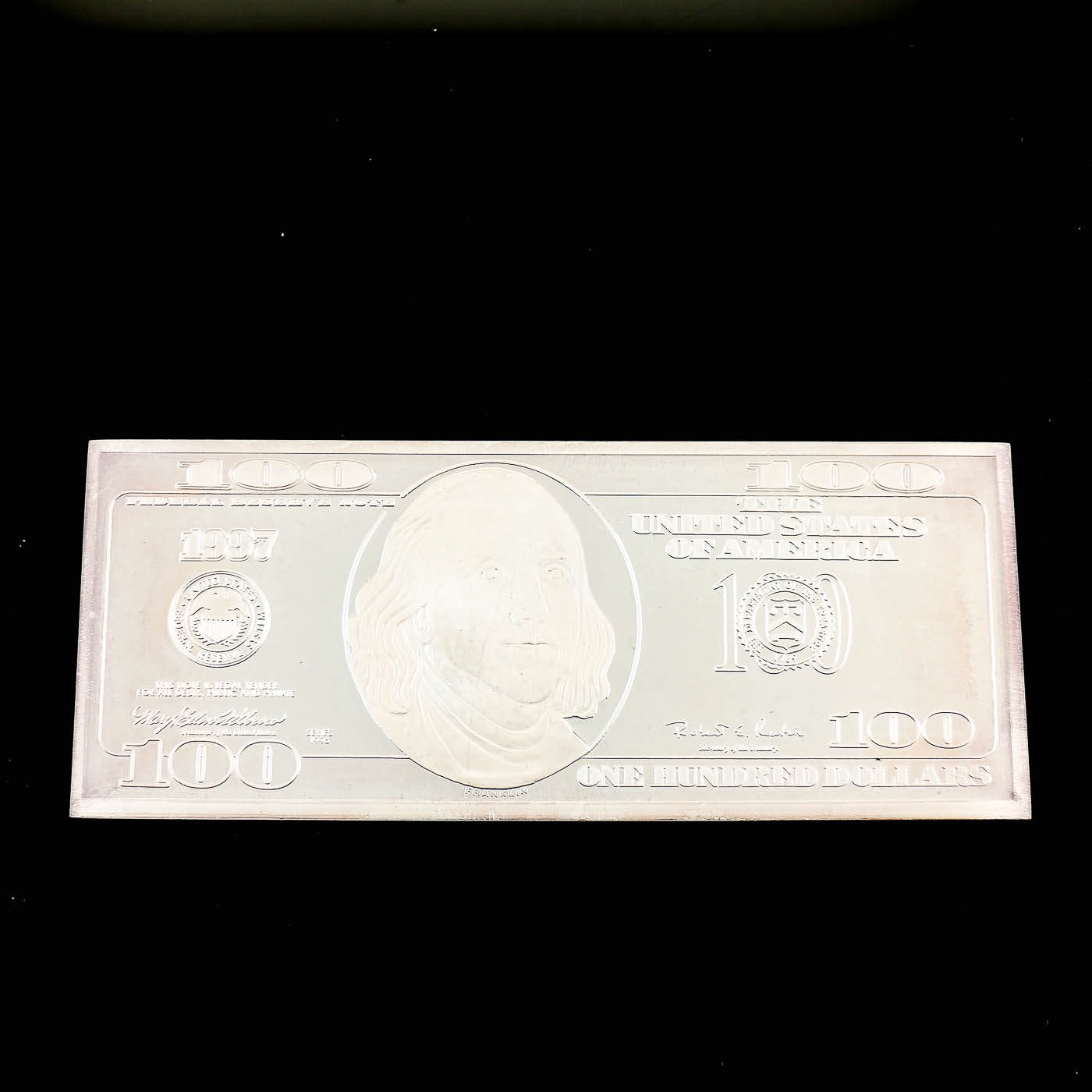 1997 $100 Franklin Quarter-Pound Silver Proof from the Washington Mint