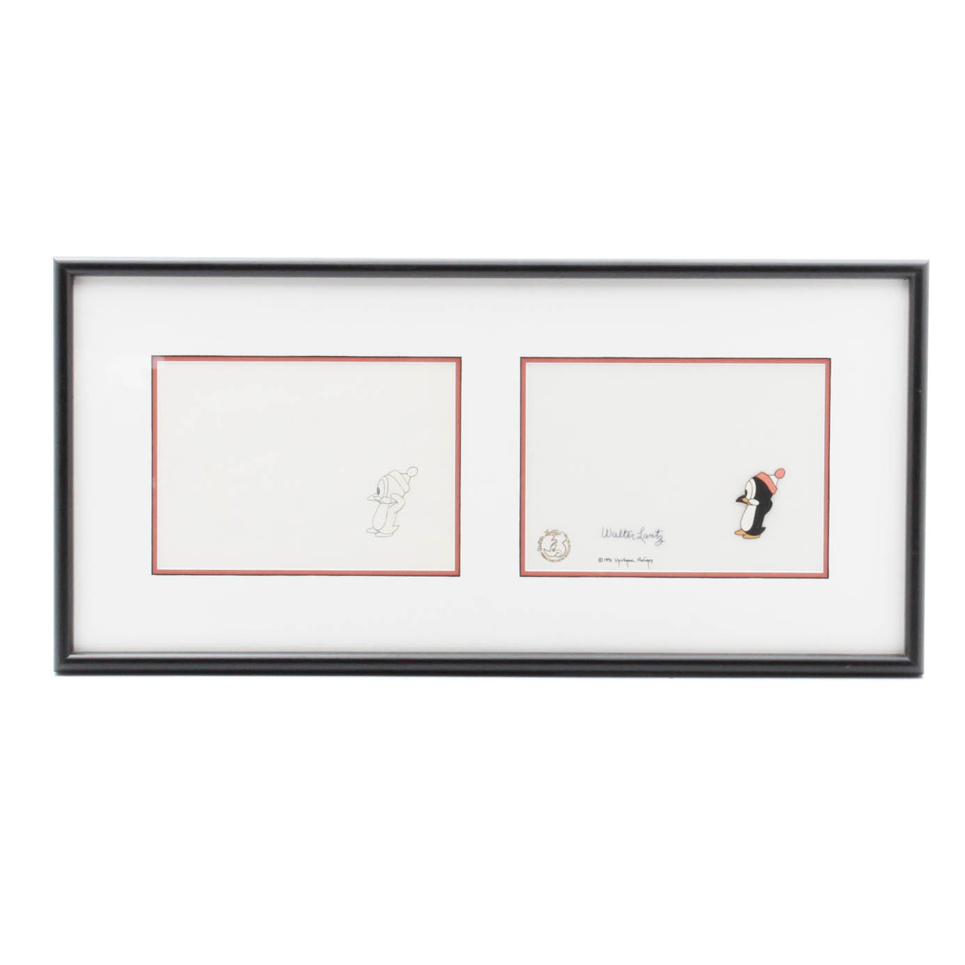 Walter Lantz 1971 Original Pencil Drawing and Animation Cel  "Chilly Willy"