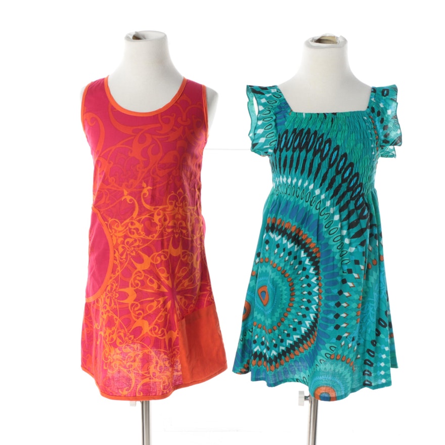 Girls' Aller Simplement Geometric Print Cotton Dresses