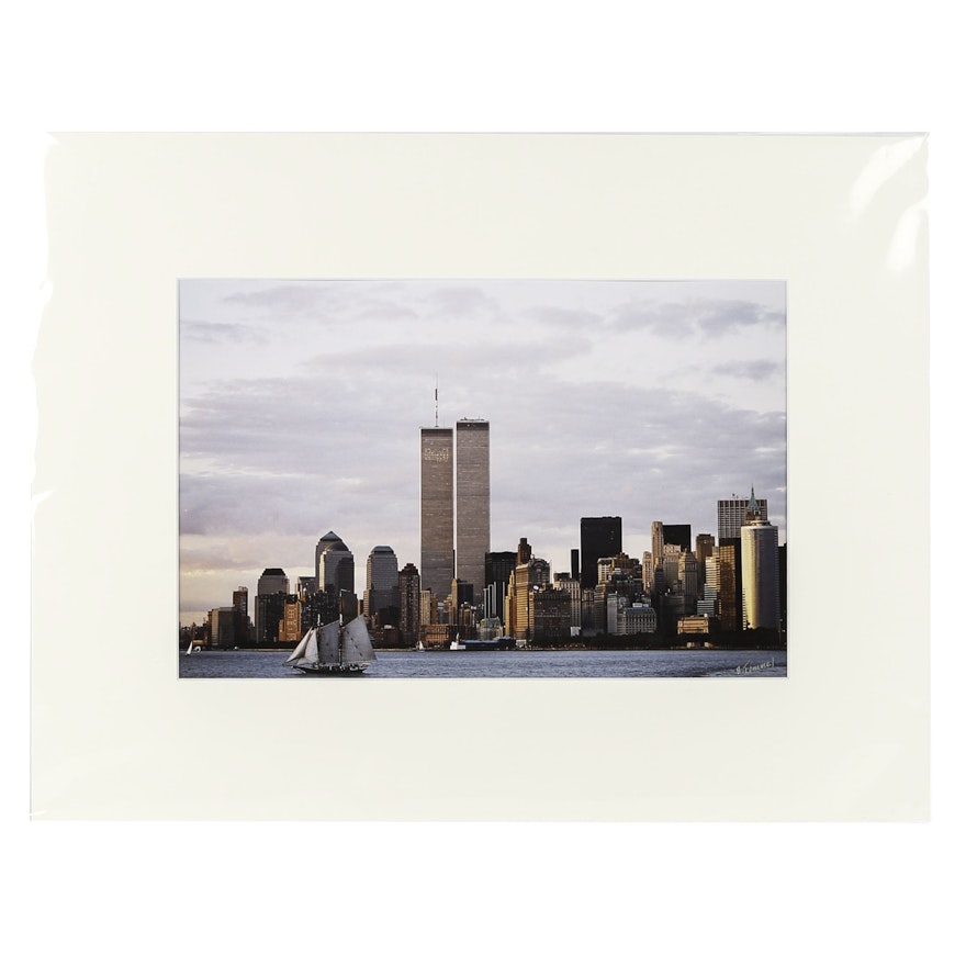 Barbara Timmel Signed Color Photograph of the World Trade Center
