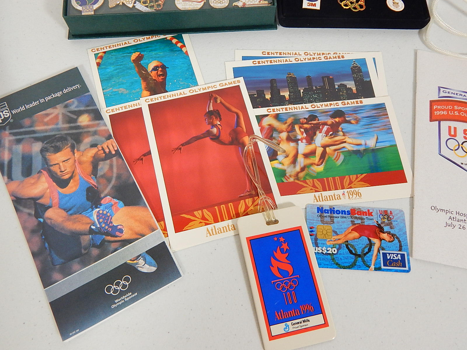 1996 "Atlanta" U.S. Olympics Memorabilia Including Pins, Tickets, and More