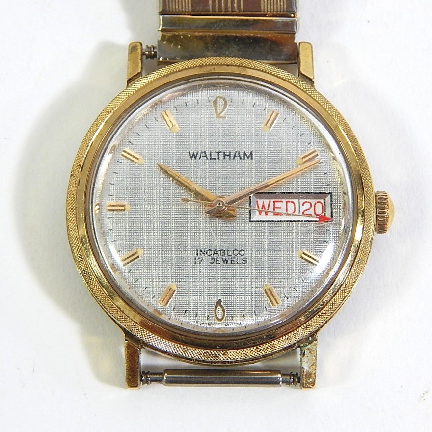 Waltham Incabloc 17 Jewel Gold-Tone Swiss Wristwatch - Repair