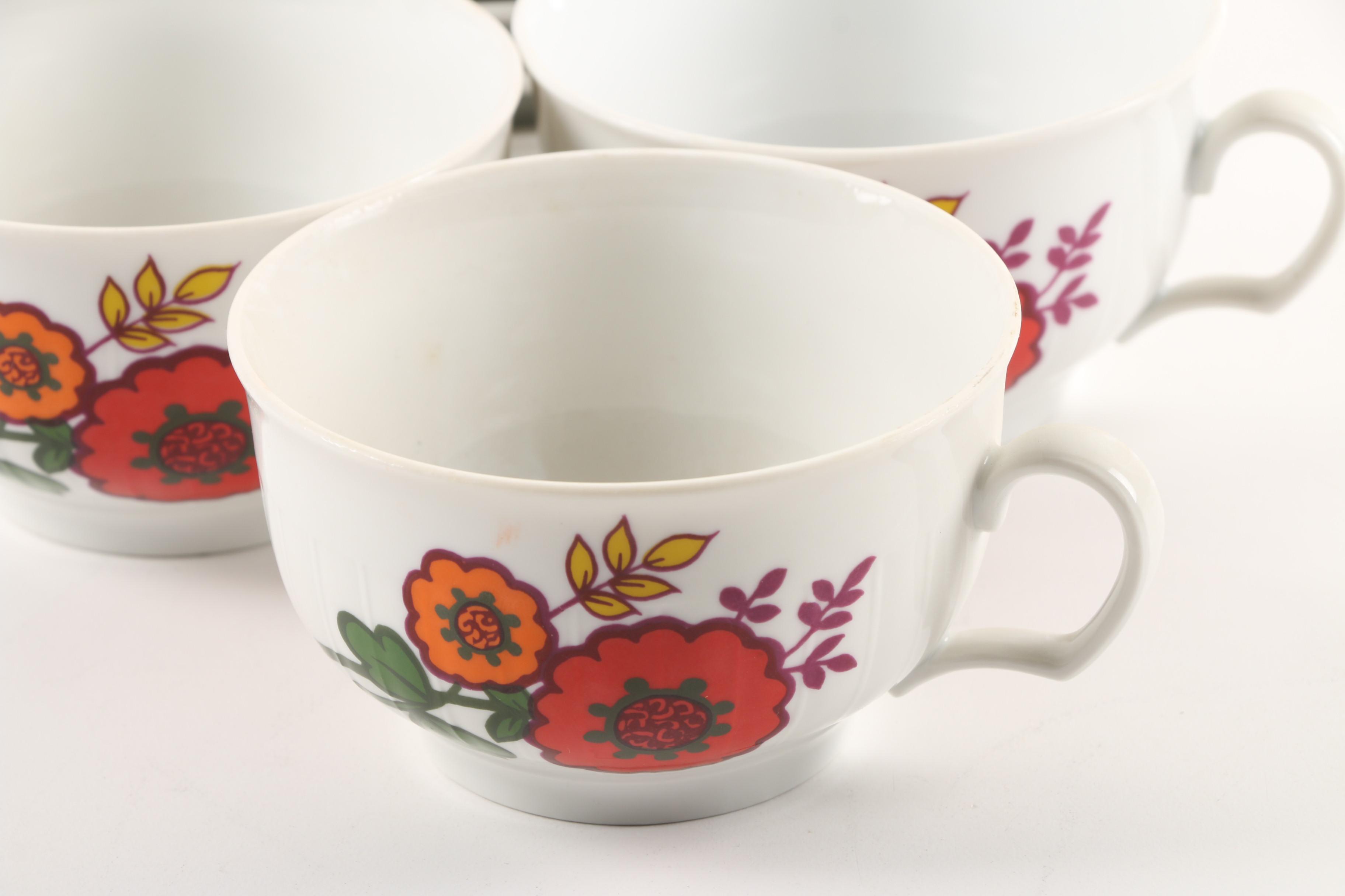 Vintage Seltmann Porcelain Snack Set and Ardalt Fruit Motif Dishes